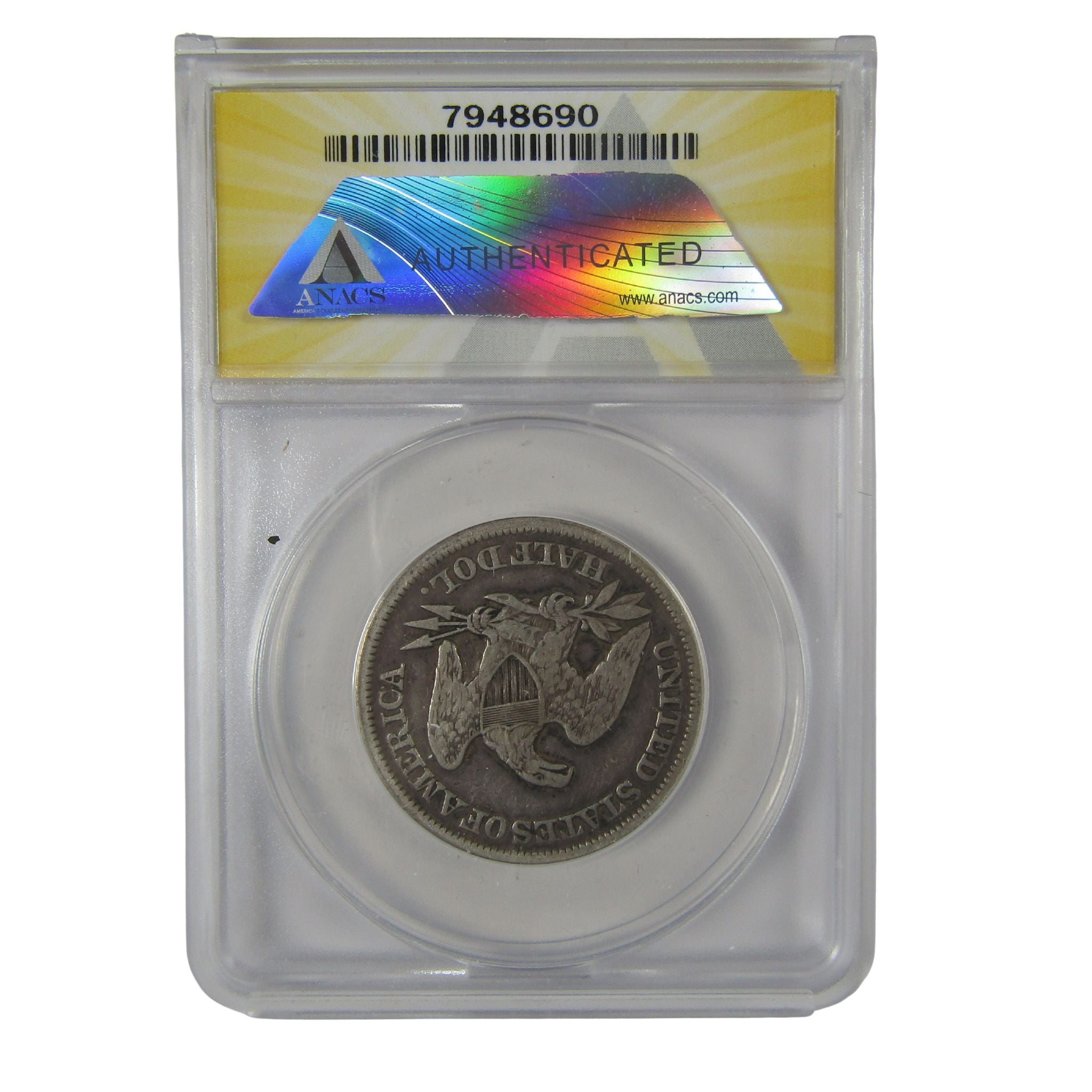 1854 Seated Liberty Half Dollar F 12 ANACS Silver 50c Coin SKU:I23033