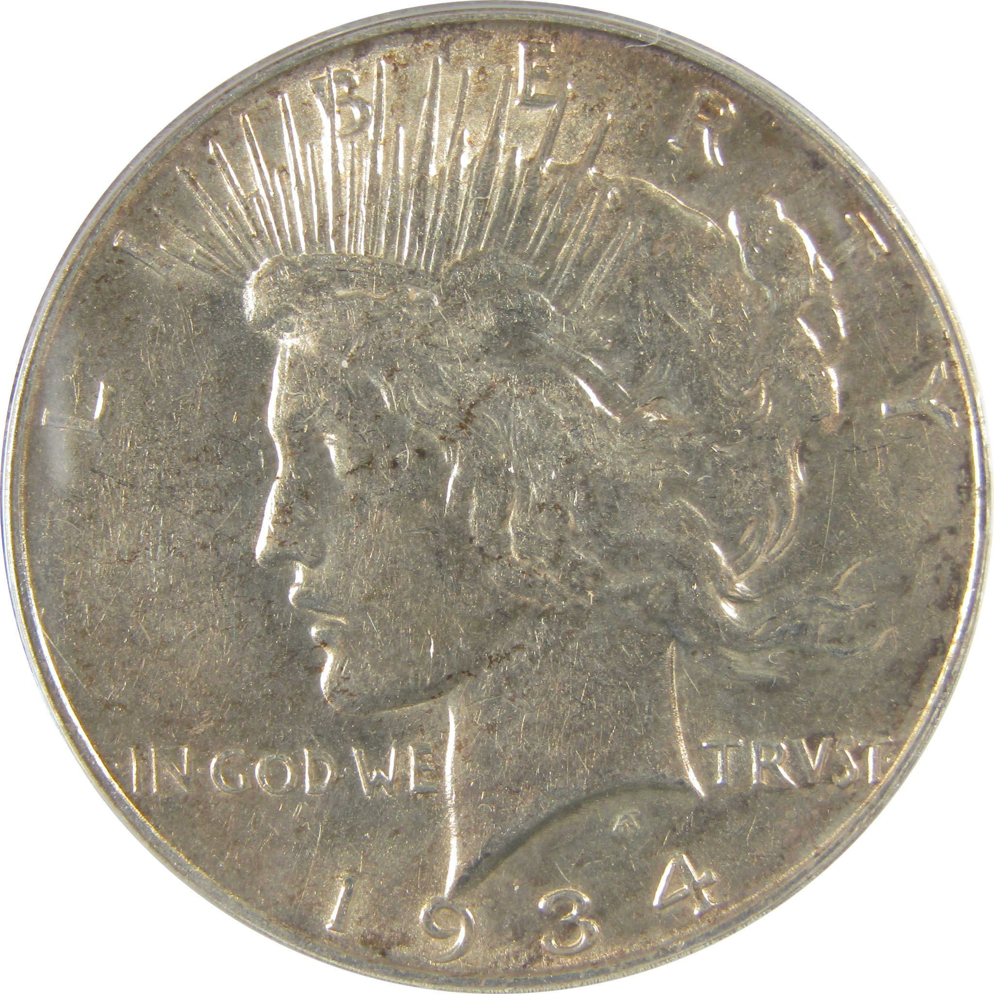 1934 D VAM-3 DDO Large D Peace Dollar AU 53 Details ANACS SKU:I21598