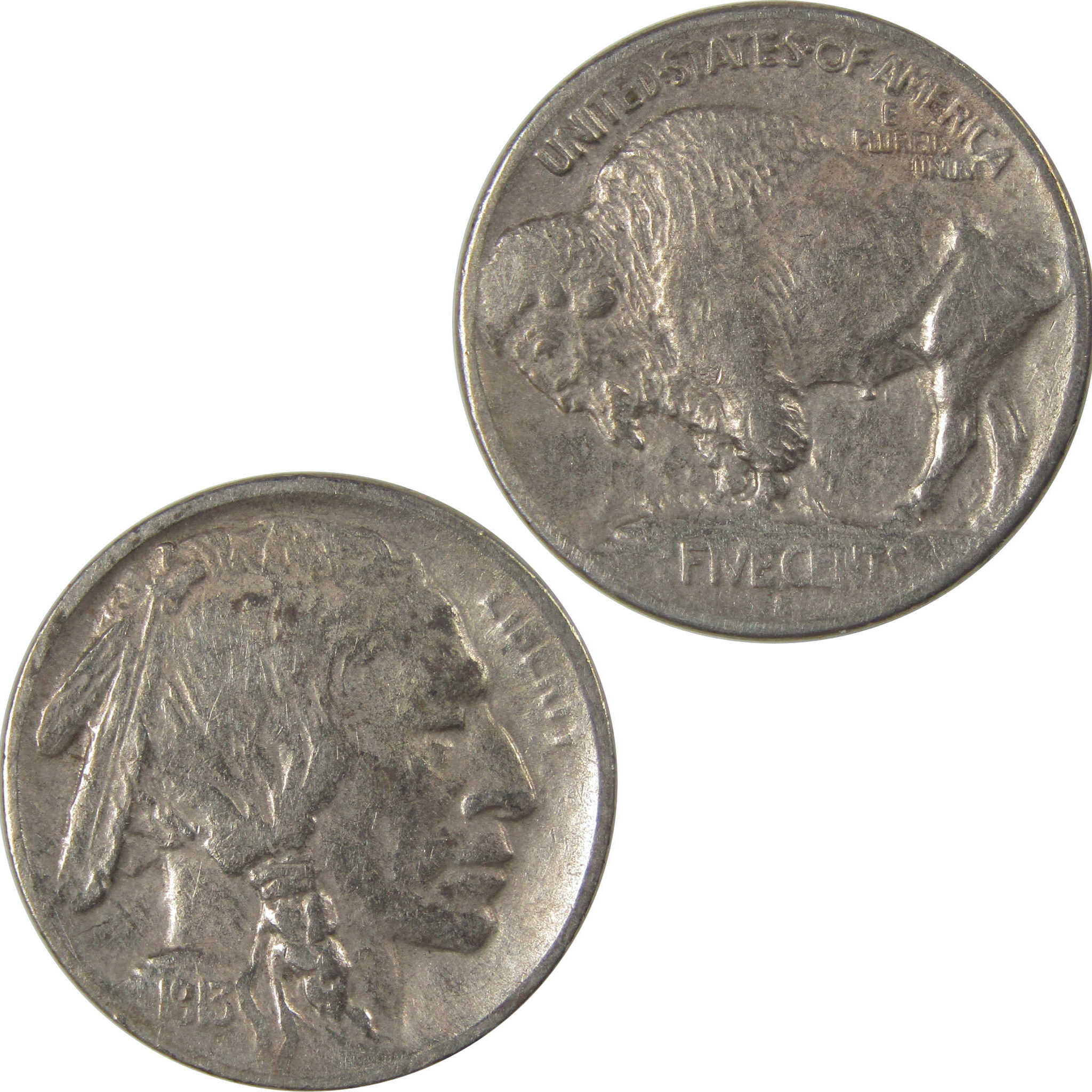 1913 S Type 1 Buffalo Nickel VF Very Fine Details 5c Coin SKU:I22875