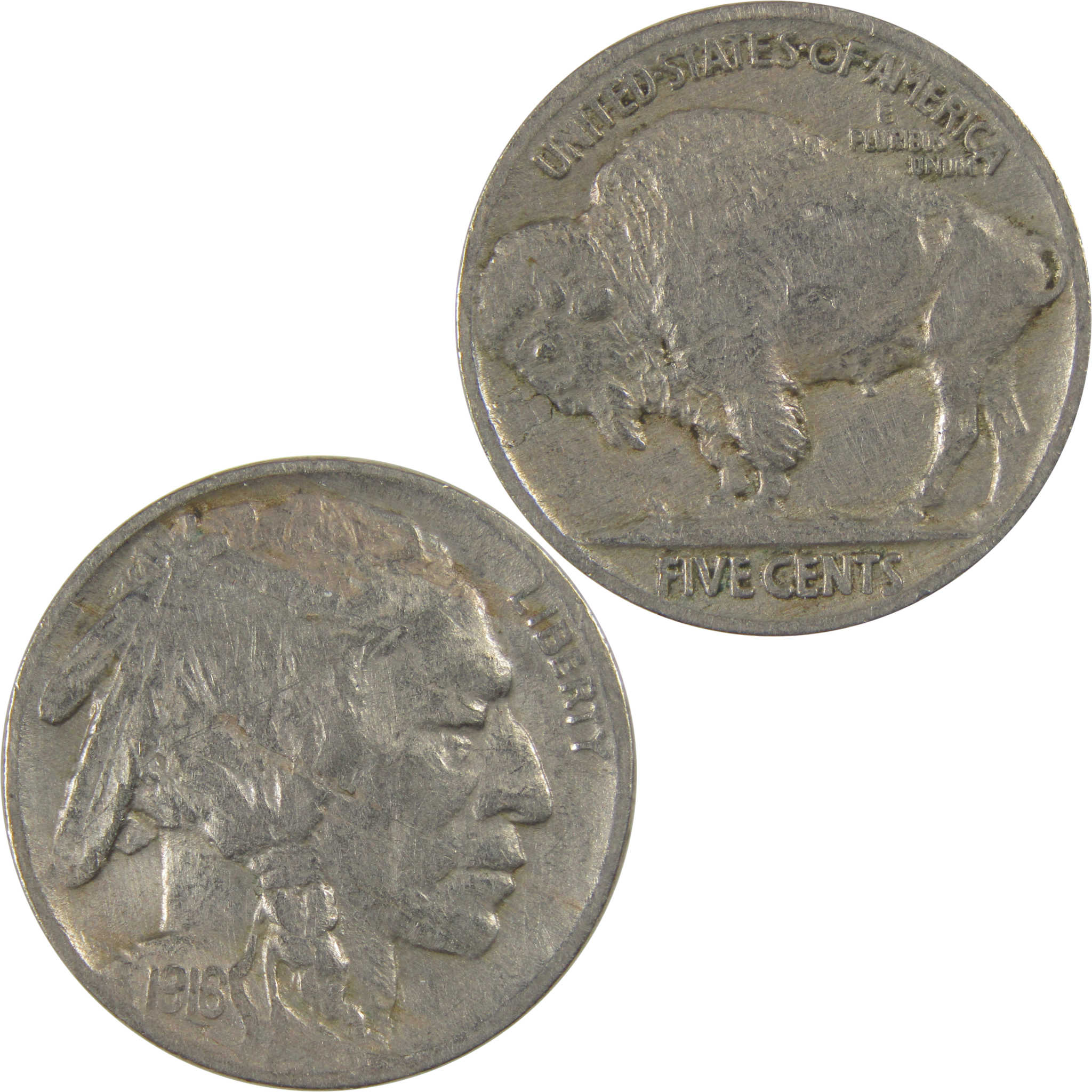 1916 Indian Head Buffalo Nickel VF Very Fine 5c Coin SKU:I23760