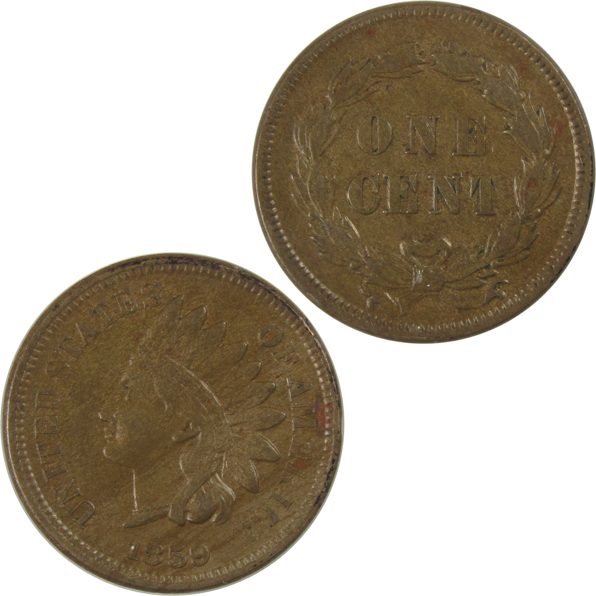 1859 Indian Head Cent XF EF Extremely Fine Details Penny SKU:I19141