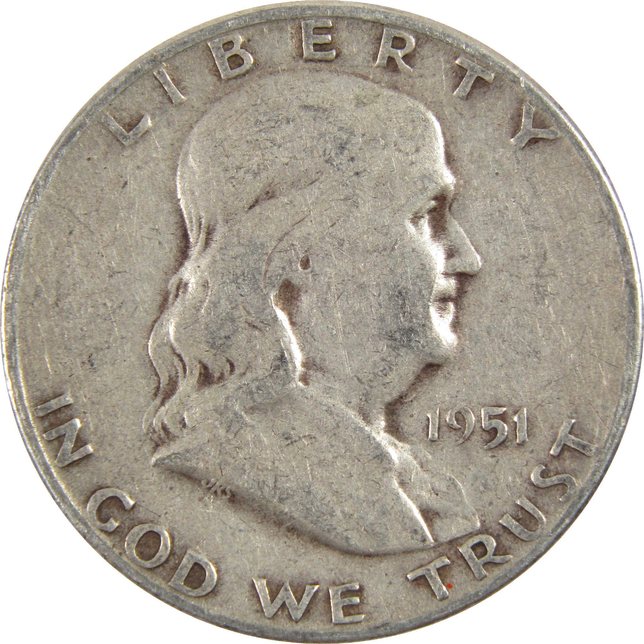 1951 S Franklin Half Dollar G Good Silver 50c Coin