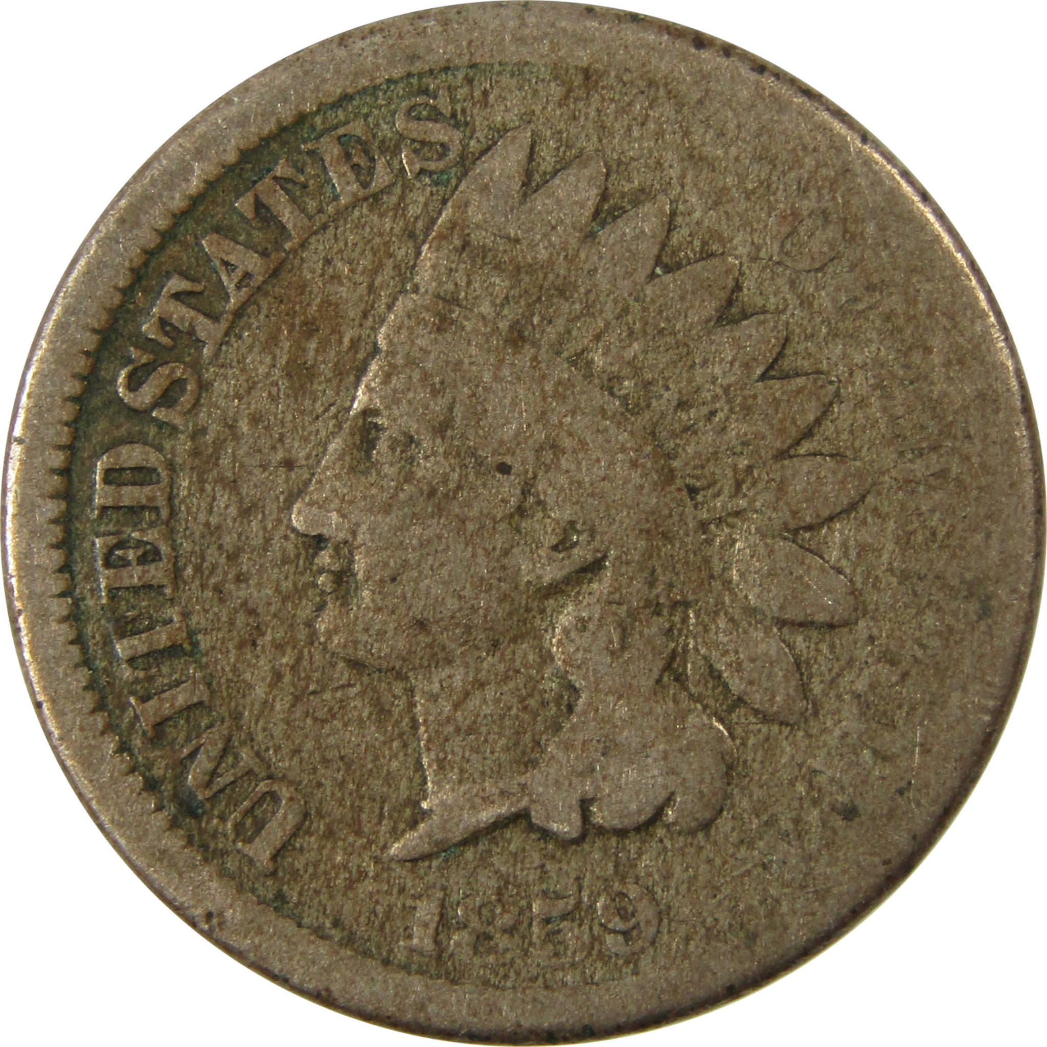 1859 Indian Head Cent AG About Good Penny 1c Coin SKU:CP1319