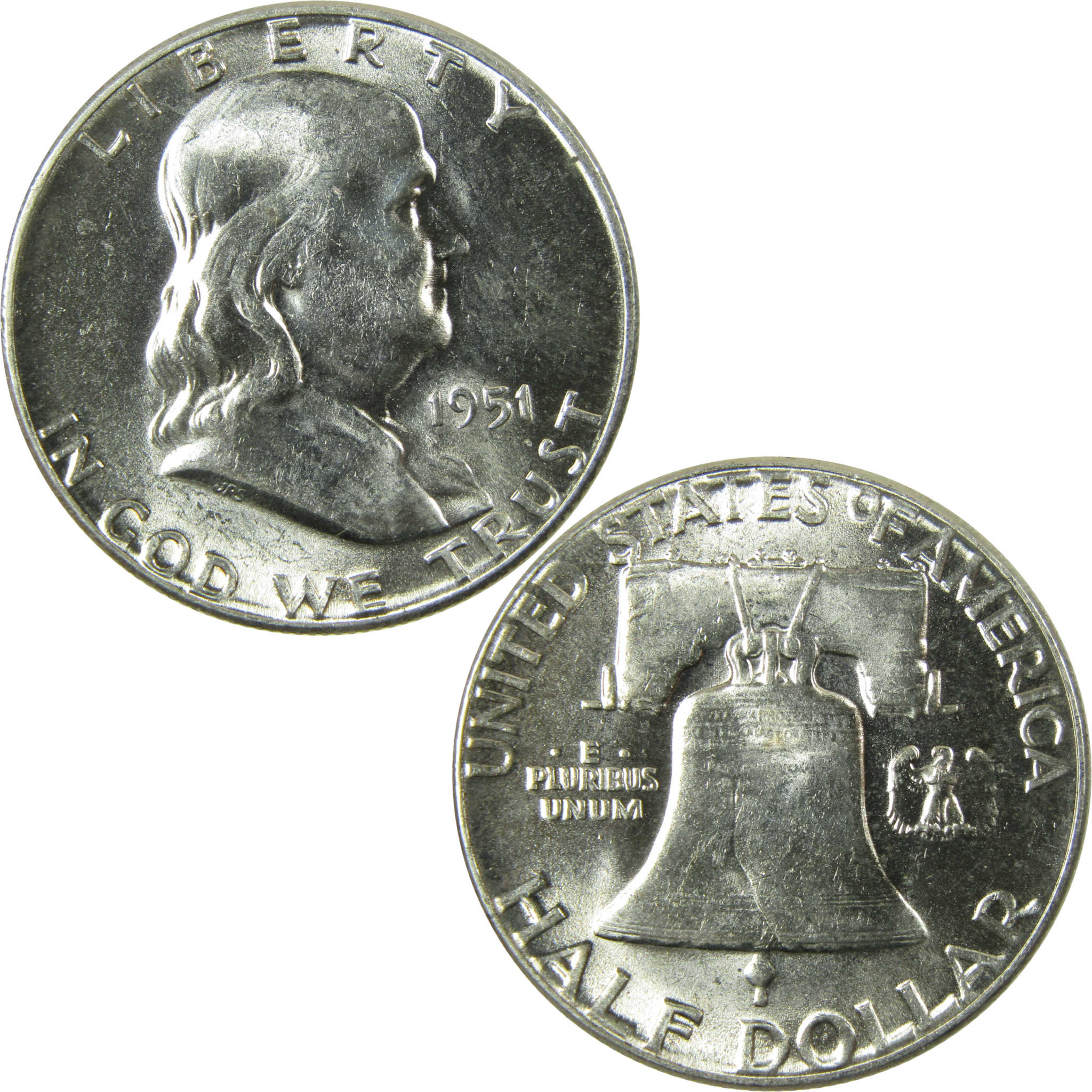1951 Franklin Silver Half Dollar Uncirculated Mint State SKU:I28112