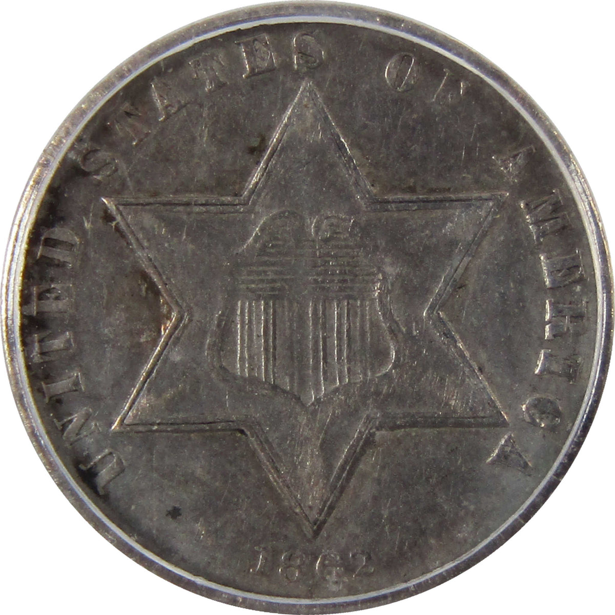 1862 Silver Three Cent Piece EF 40 Details ICG 3c Coin SKU:I29197