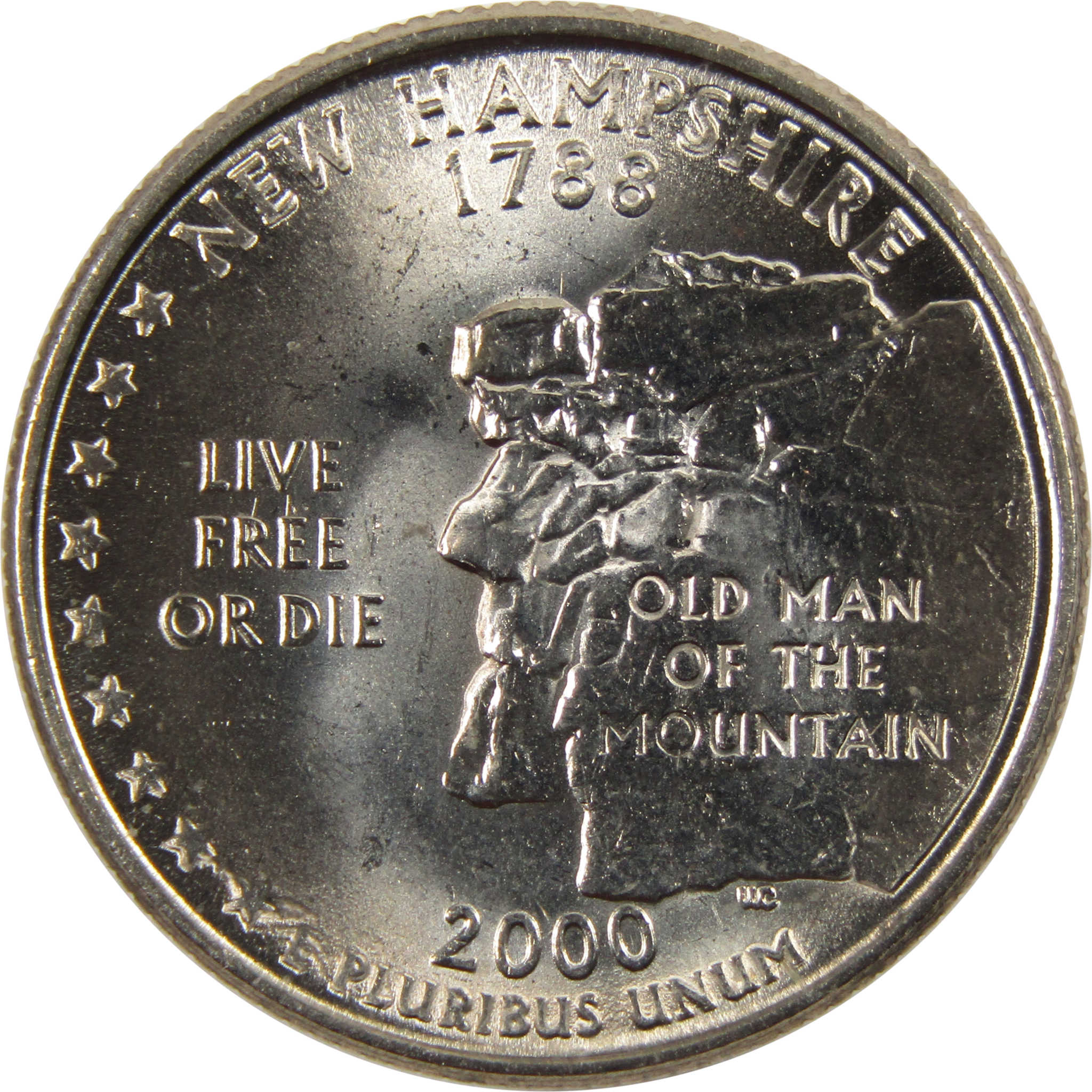 2000 P New Hampshire State Quarter BU Uncirculated Clad 25c Coin
