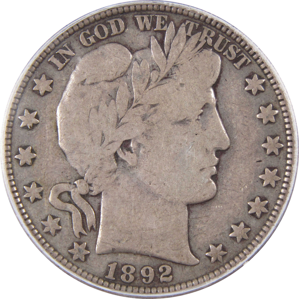 1892 Barber Silver Half Dollar VG 10 ICG 50c Coin SKU:I29143