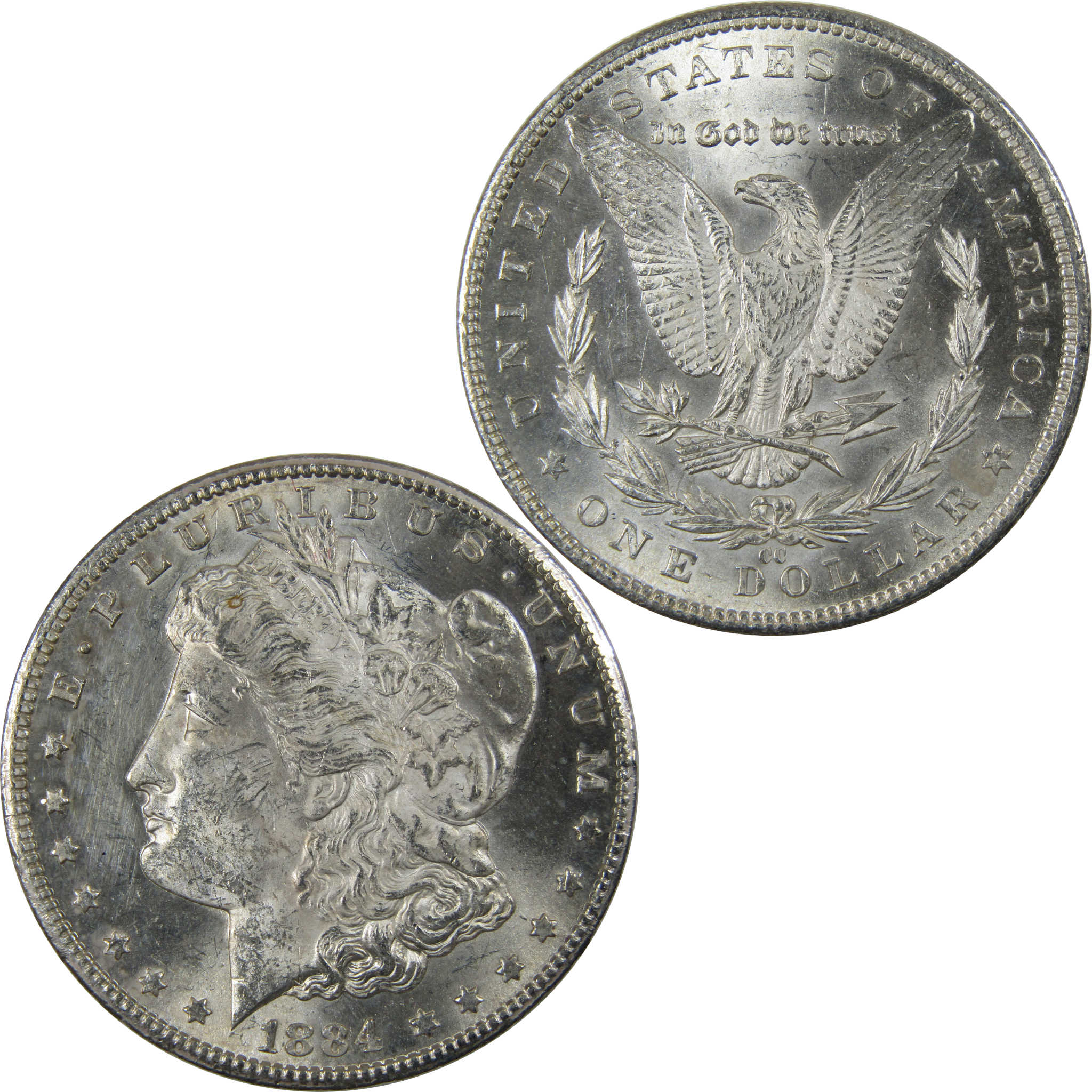 1884 CC Morgan Dollar Uncirculated Details Silver $1 Coin SKU:I23905 - Morgan coin - Morgan silver dollar - Morgan silver dollar for sale - Profile Coins & Collectibles