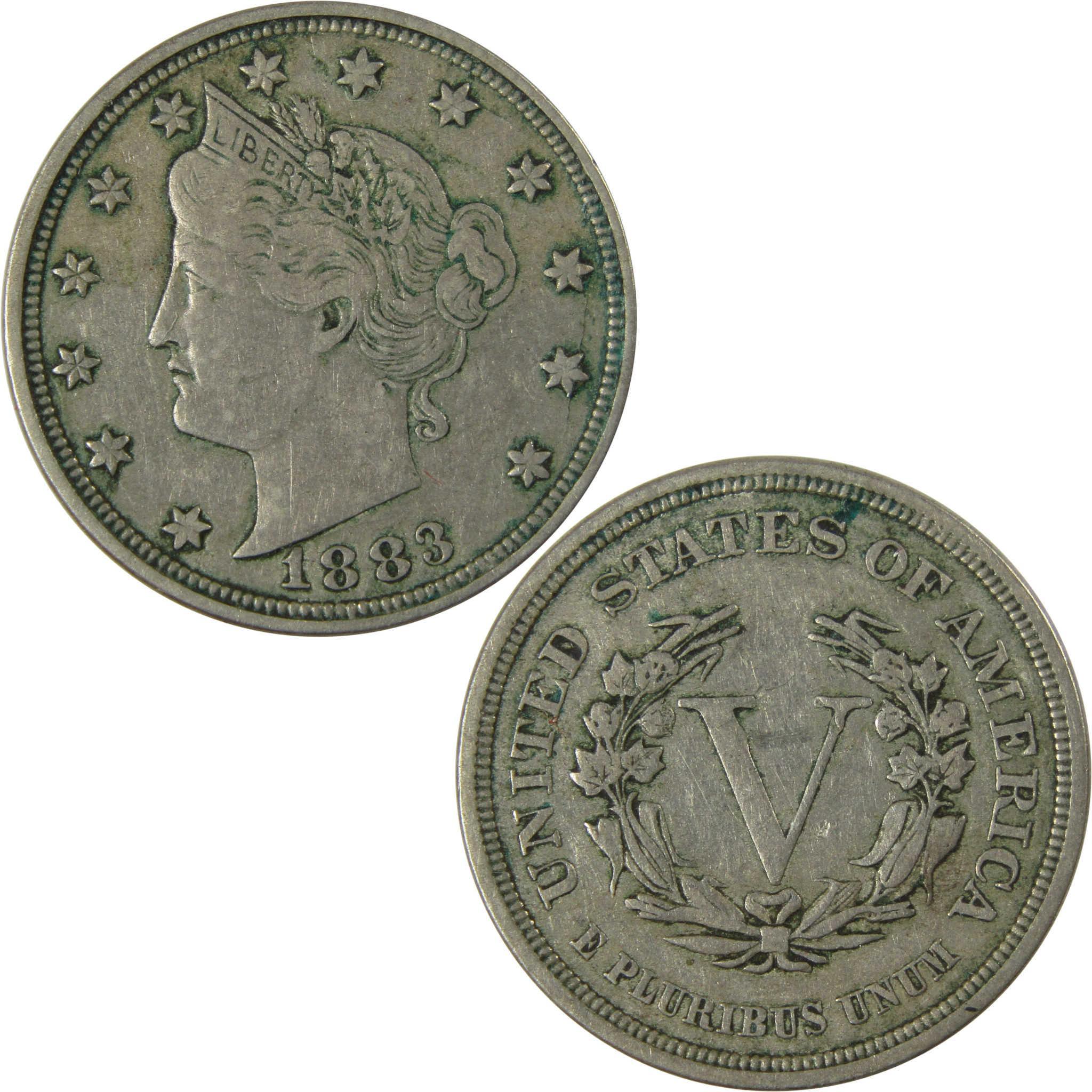 1883 No Cents Liberty Head V Nickel VF Very Fine 5c Coin SKU:I26525