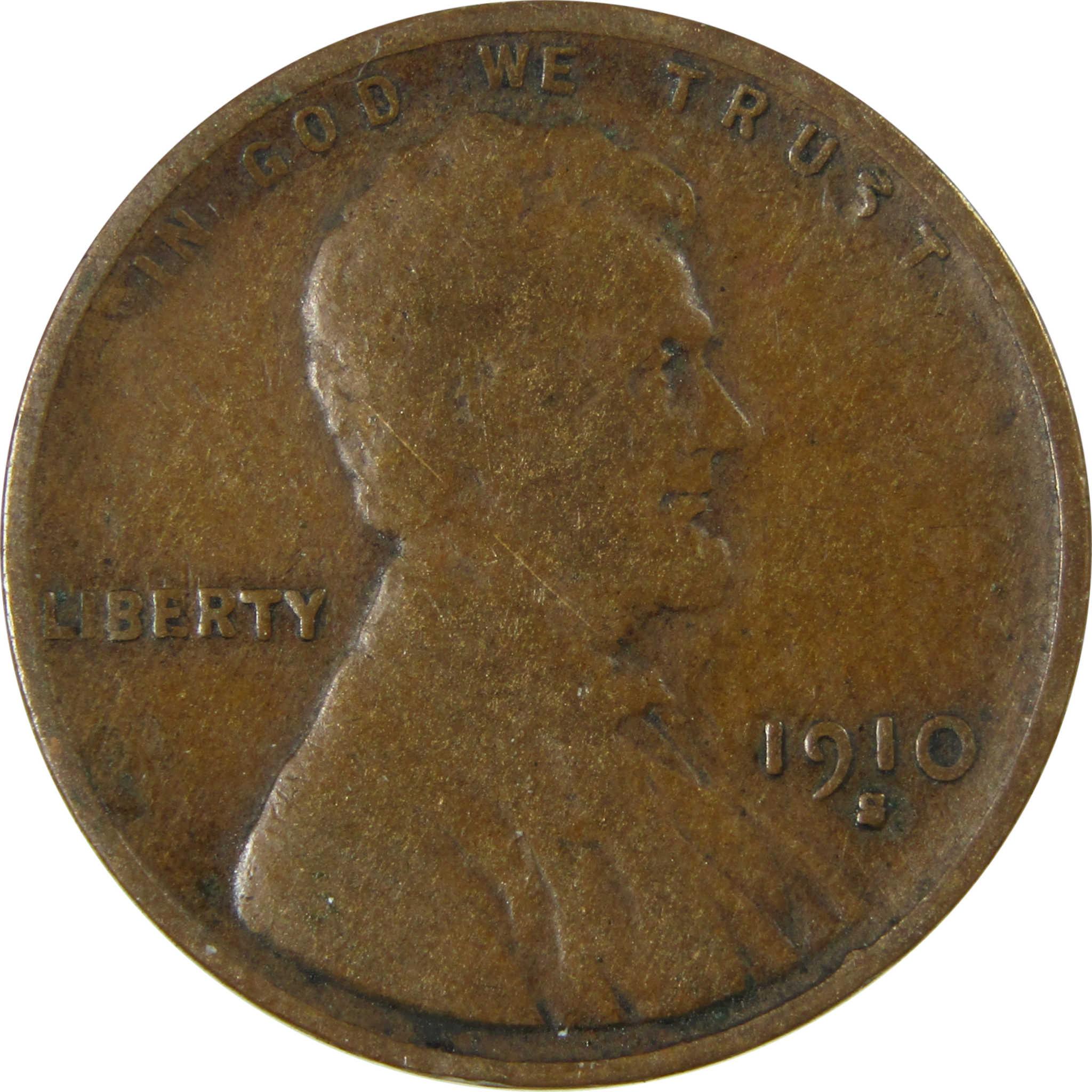 1910 S Lincoln Wheat Cent VG Very Good Penny 1c Coin SKU:I26347