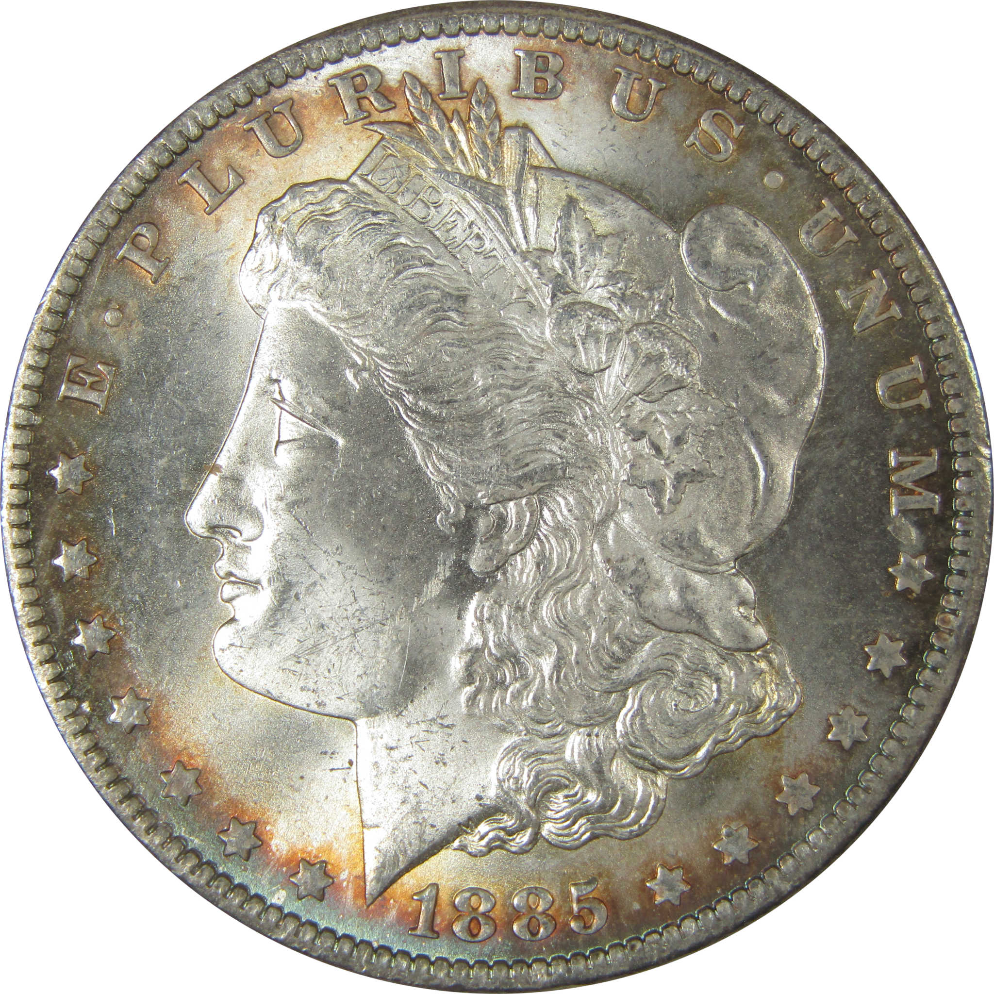 1885 O Morgan Dollar Uncirculated Silver $1 Coin Toned SKU:CPC8948
