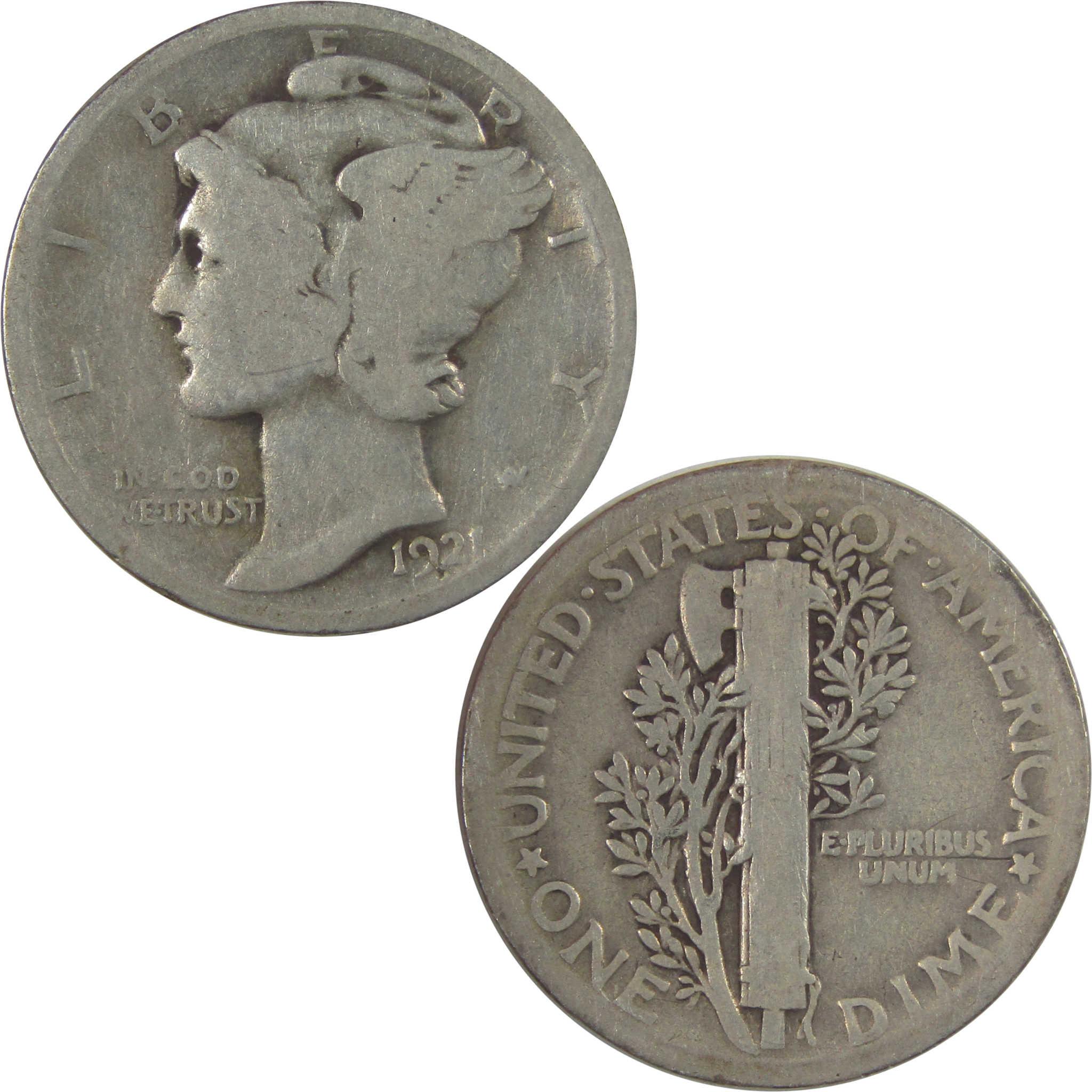 1921 Mercury Silver Dime G Good 10c Coin SKU:I25153