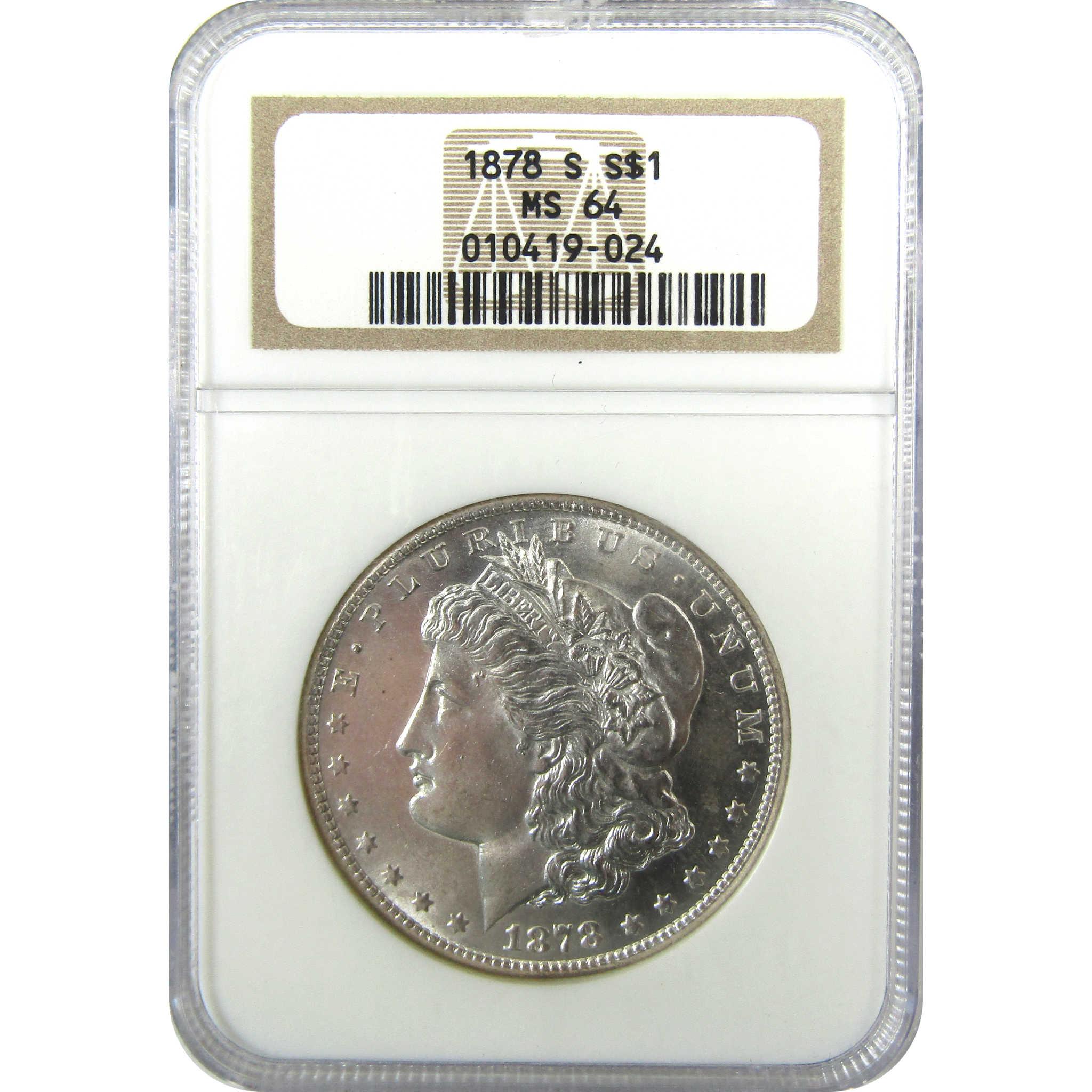 1878 S Morgan Silver Dollar MS 64 NGC Uncirculated SKU:CP1053 - Morgan coin - Morgan silver dollar - Morgan silver dollar for sale - Profile Coins & Collectibles