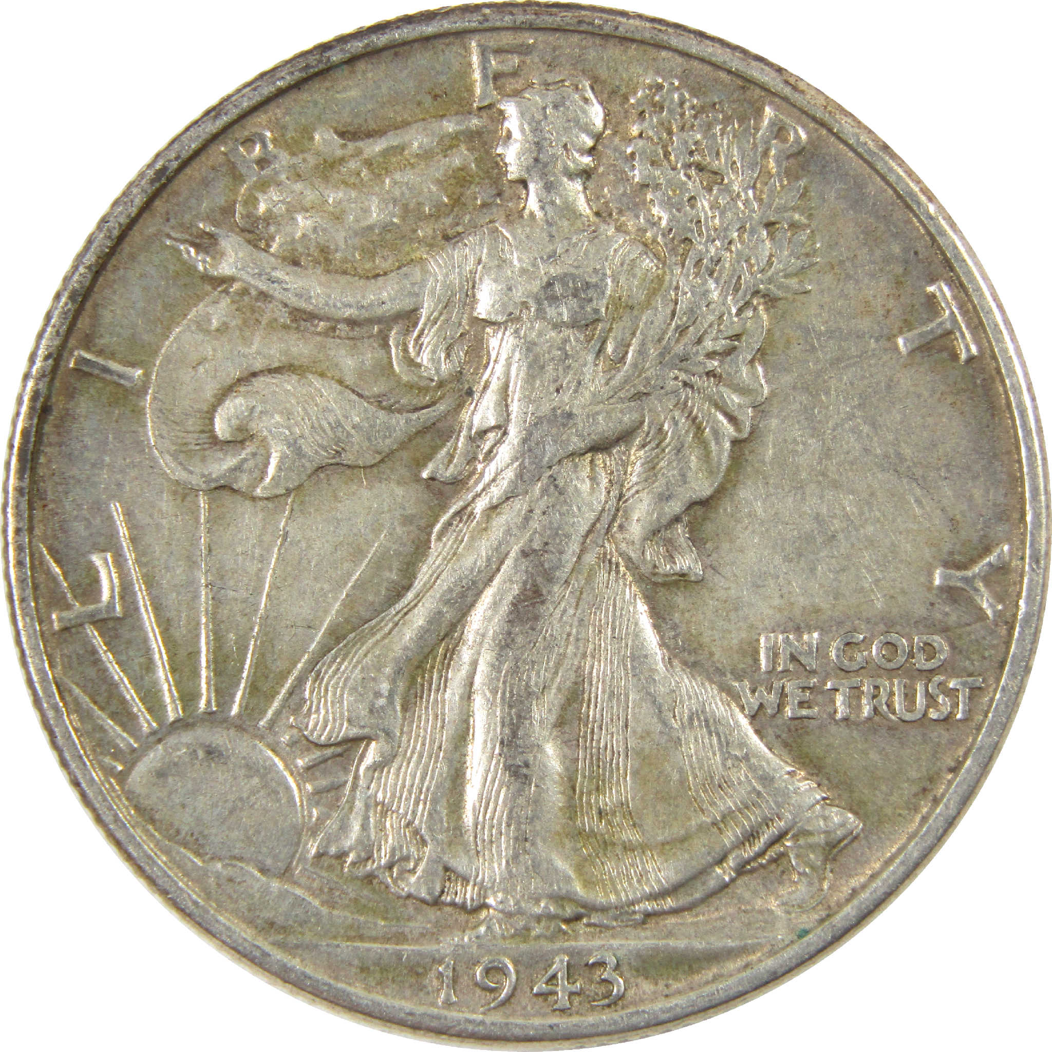 1943 Liberty Walking Half Dollar AU About Uncirculated Silver 50c Coin