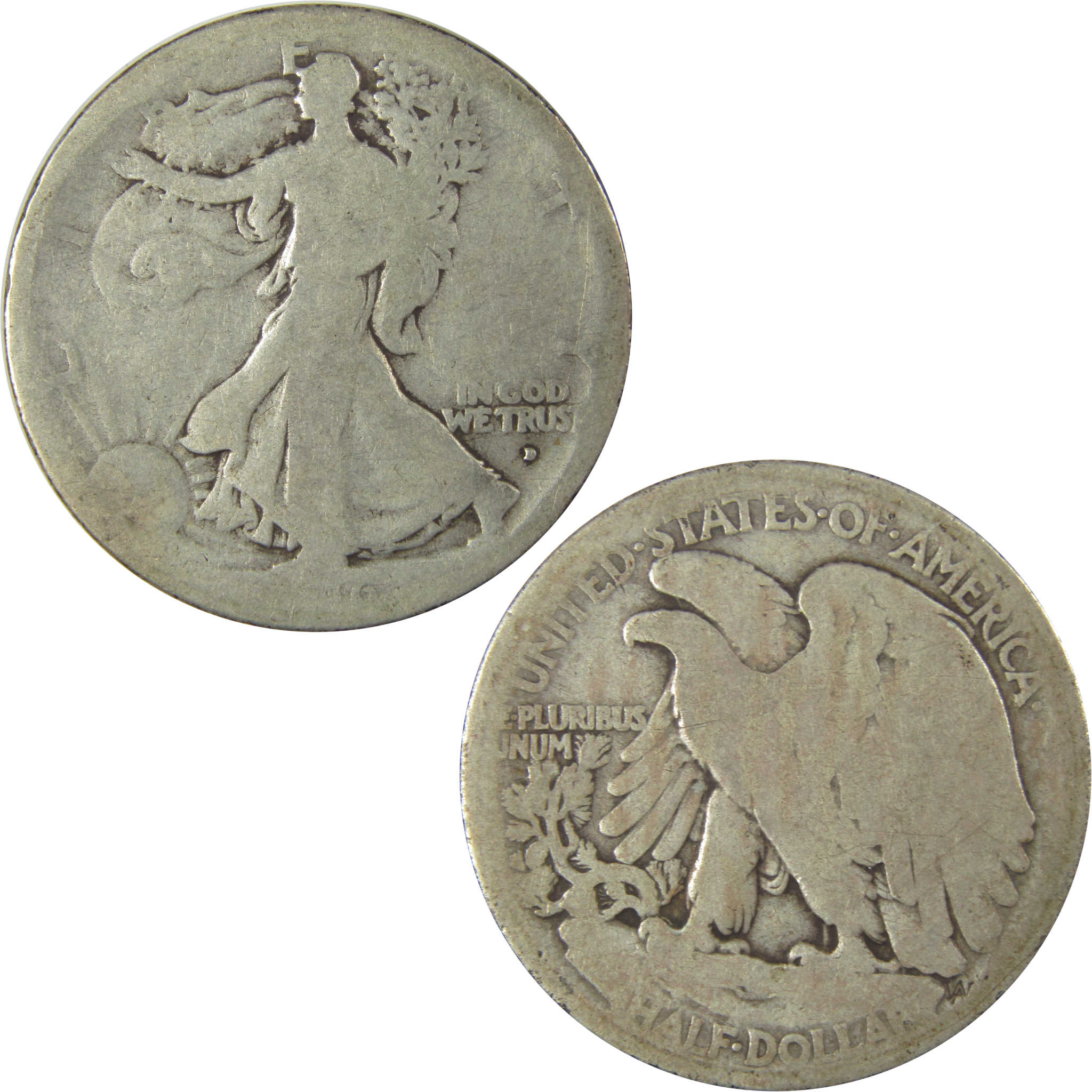 1916 D Liberty Walking Half Dollar AG About Good Silver SKU:I19293