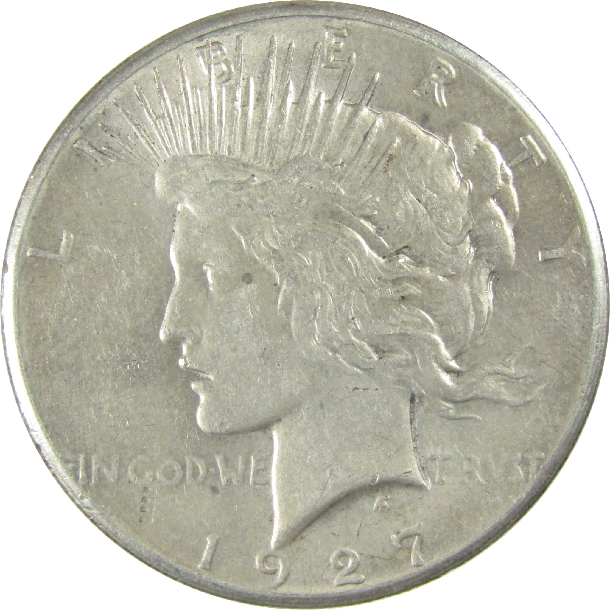 1927 Peace Silver Dollar AU About Uncirculated $1 Coin SKU:I27489