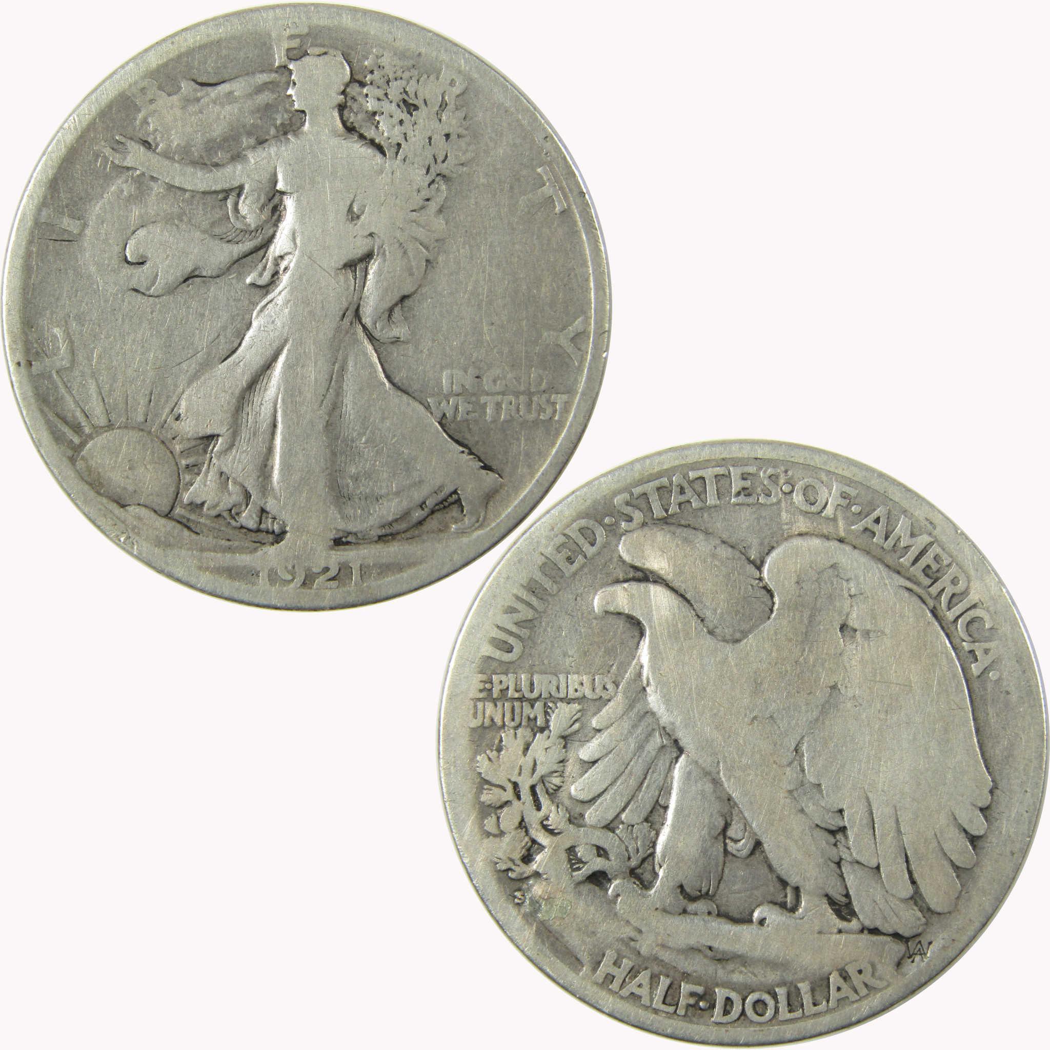 1921 S Liberty Walking Silver 50c VG Very Good Details SKU:CP1460