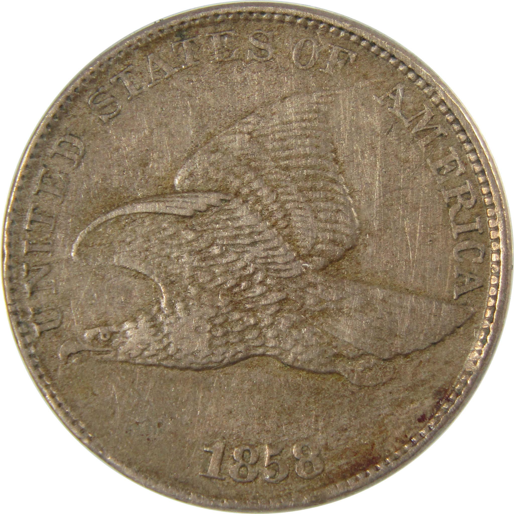 1858 Large Letters Flying Eagle Cent EF 40 ANACS Penny SKU:CP790