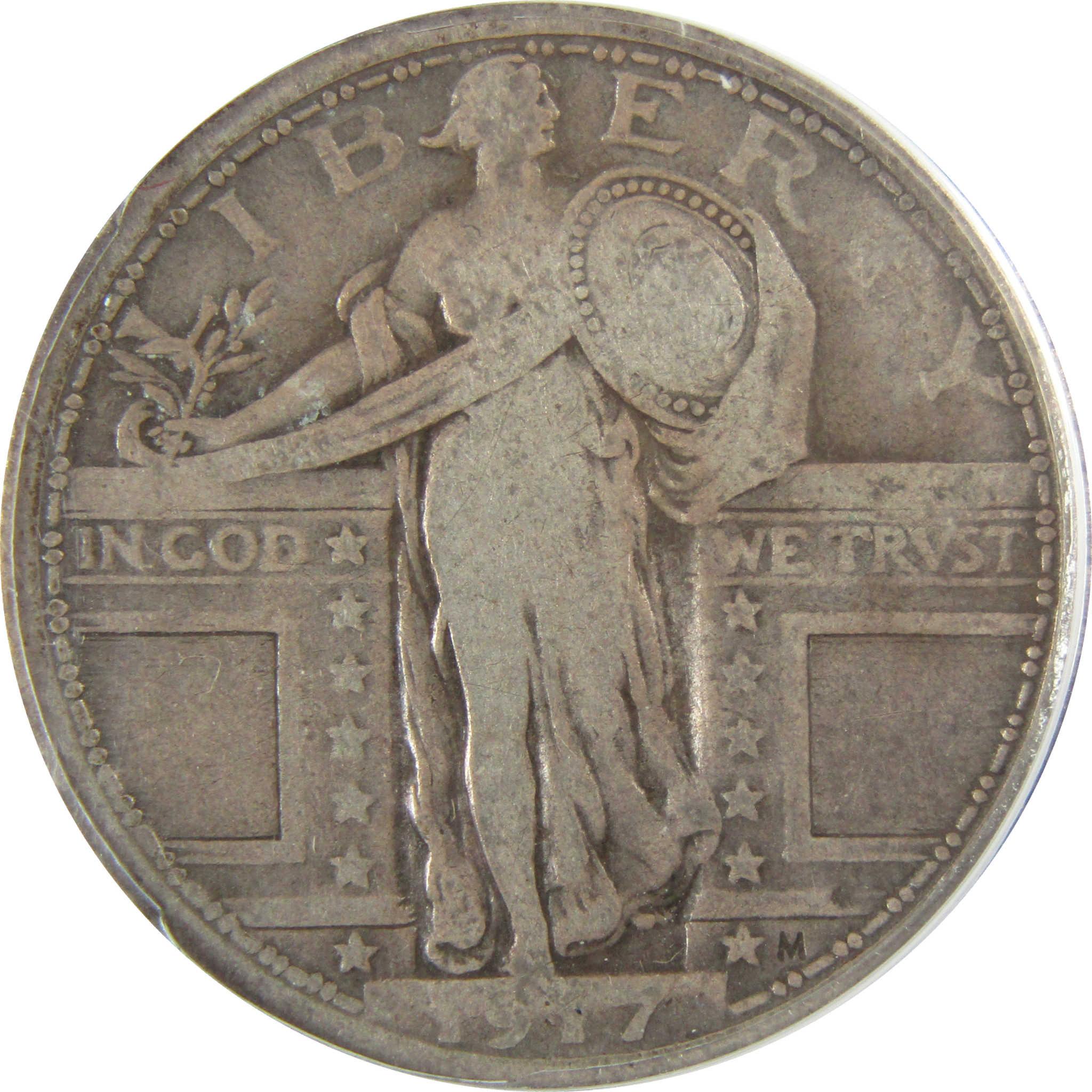 1917 Type 1 Standing Liberty Silver Quarter F 15 ANACS SKU:I28023