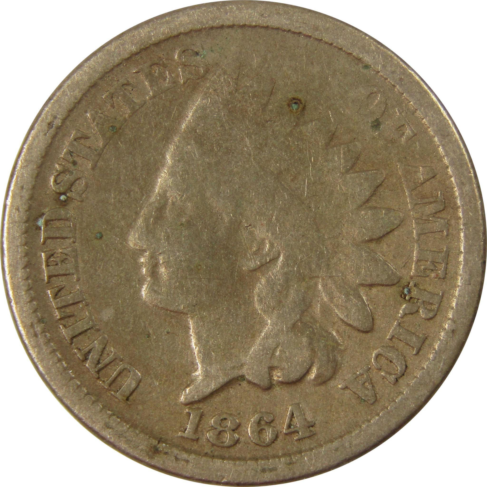 1864 Indian Head Copper-Nickel Cent G Good Details Penny SKU:CP1216