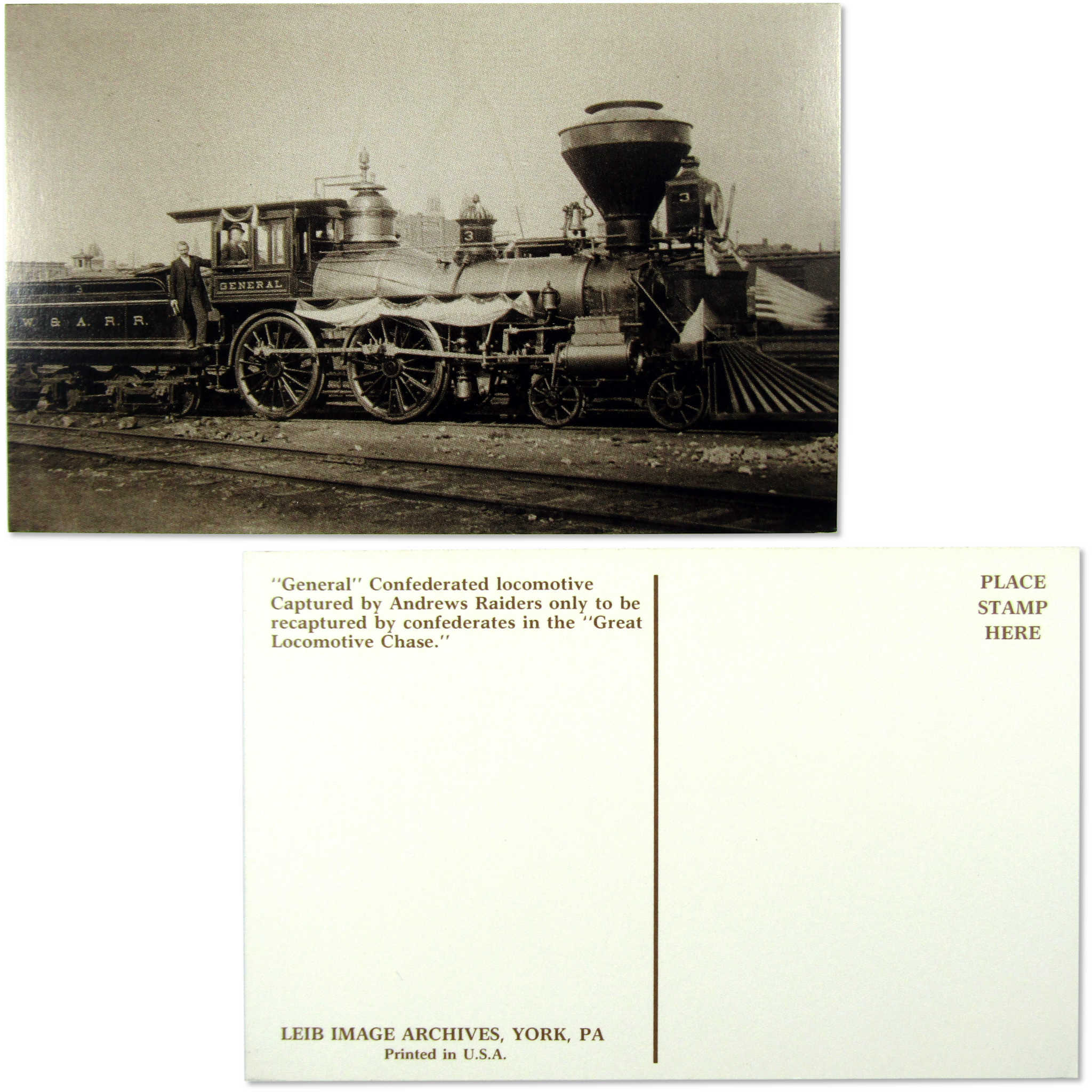 Postcard Confederated Locomotive The General Unposted SKU:OPC130