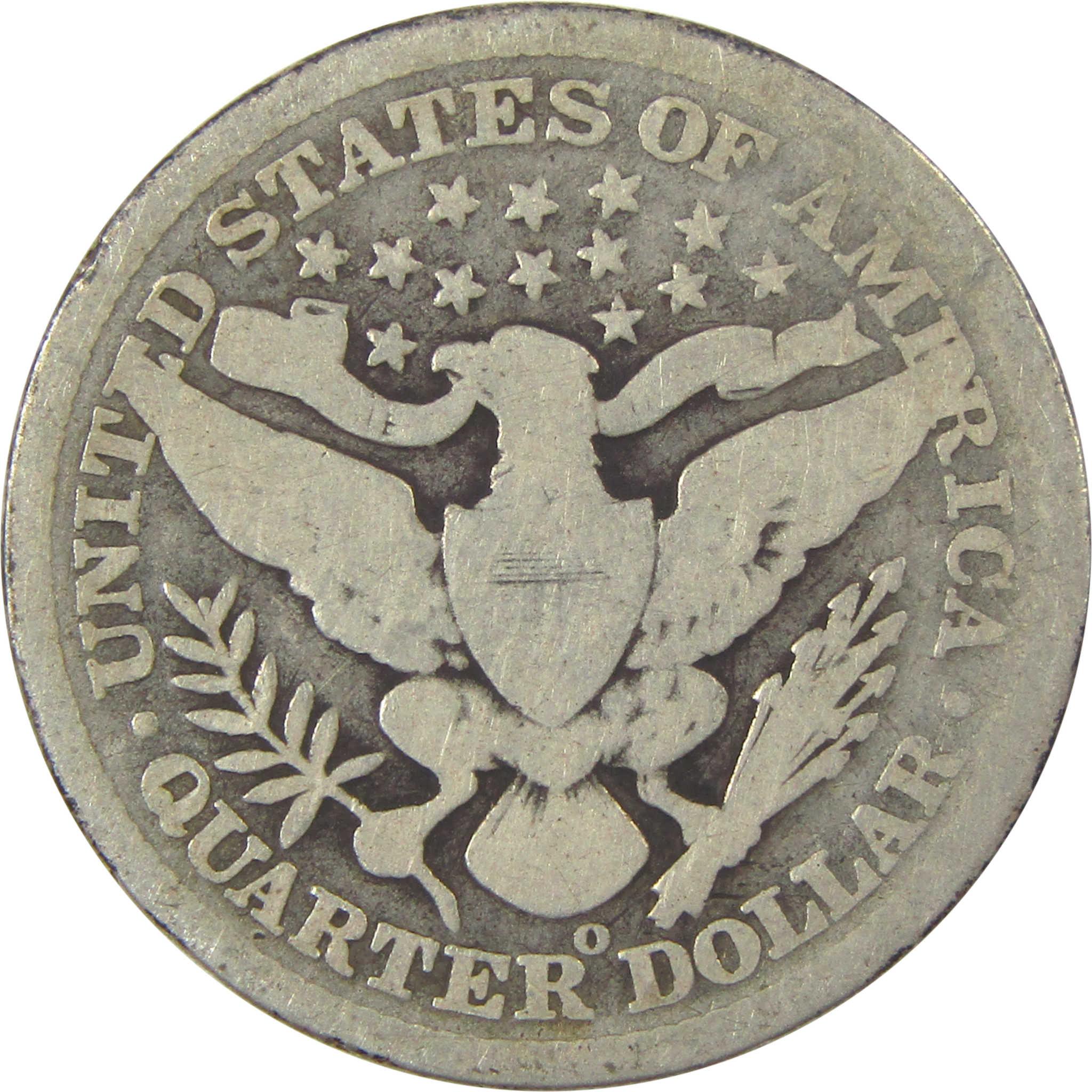 1896 O Barber Quarter G Good Silver 25c Coin SKU:I21859