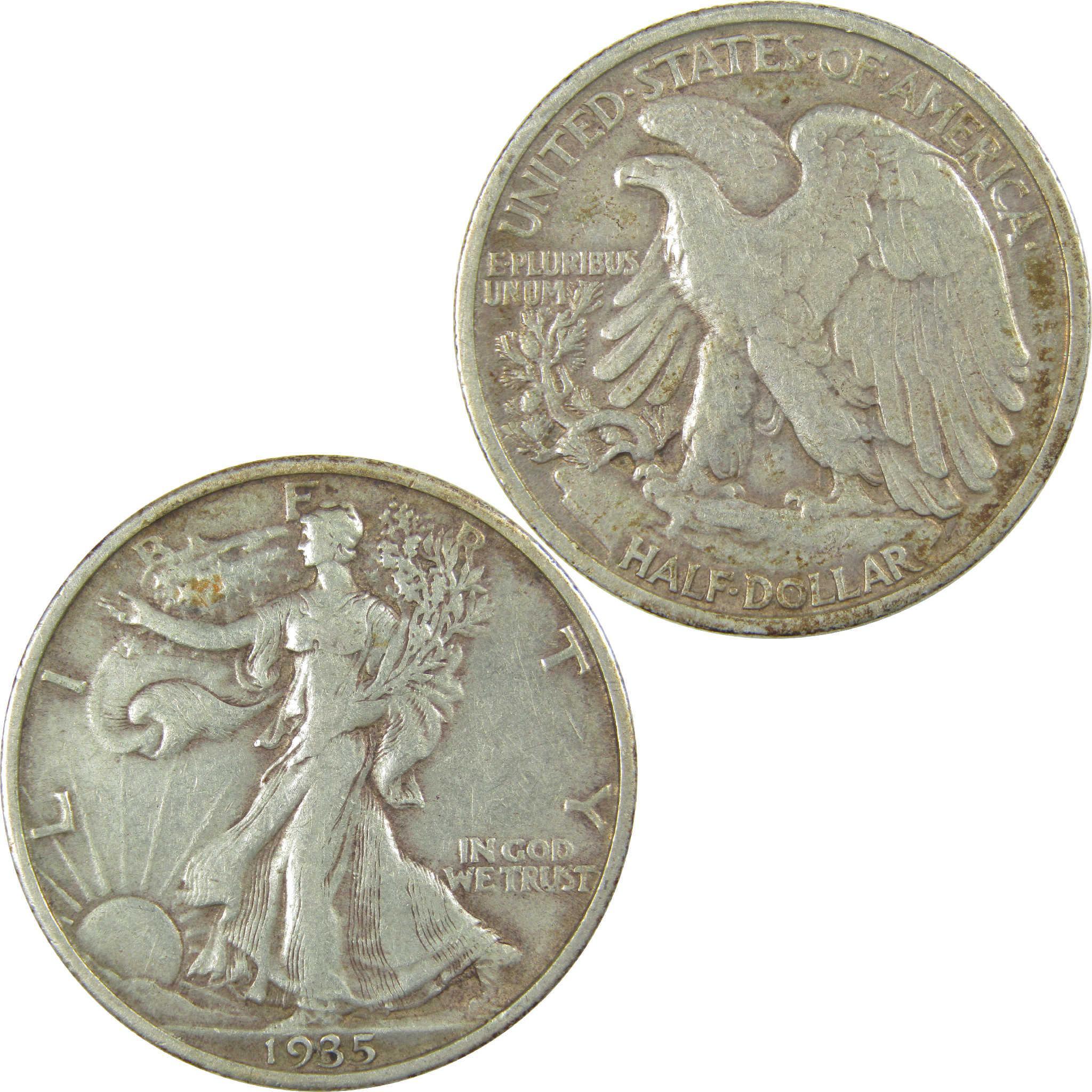 1935 Liberty Walking Half Dollar VF Very Fine Silver 50c Coin