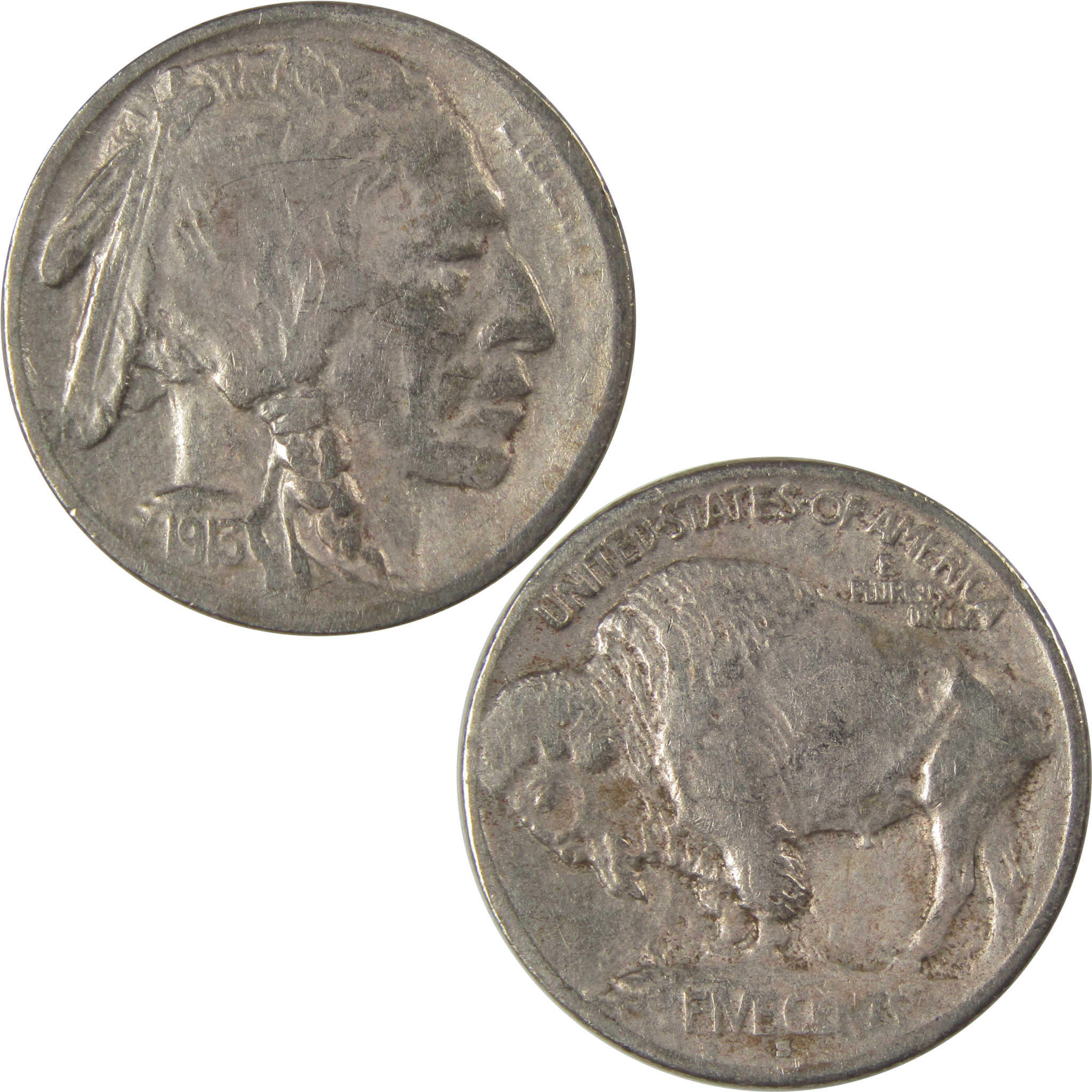 1913 S Type 1 Indian Head Buffalo Nickel F Fine Details SKU:I22919