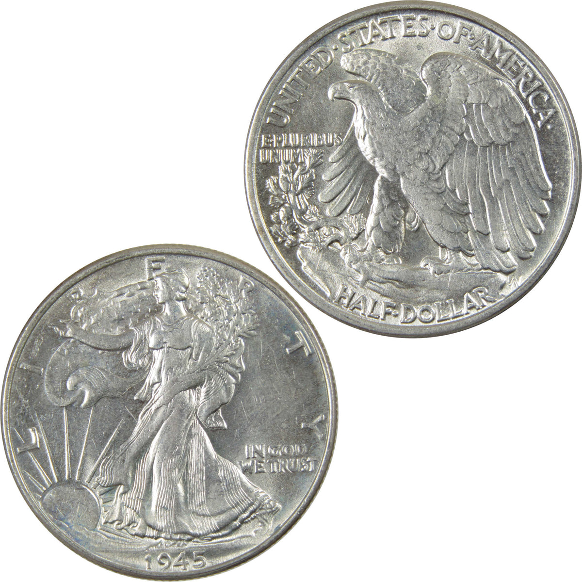 1945 Liberty Walking Silver 50c Borderline Uncirculated SKU:I28645