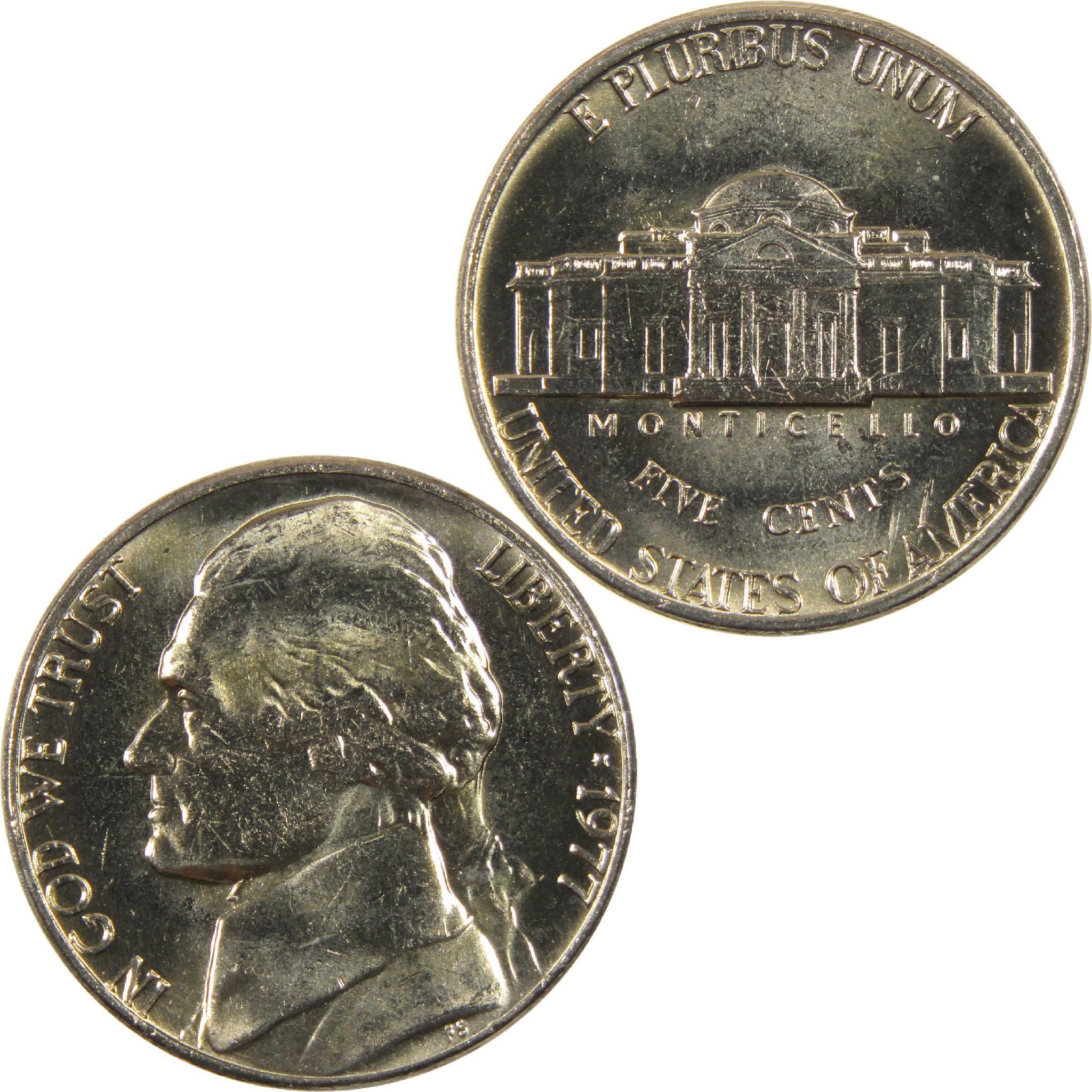 1977 Jefferson Nickel BU Uncirculated 5c Coin