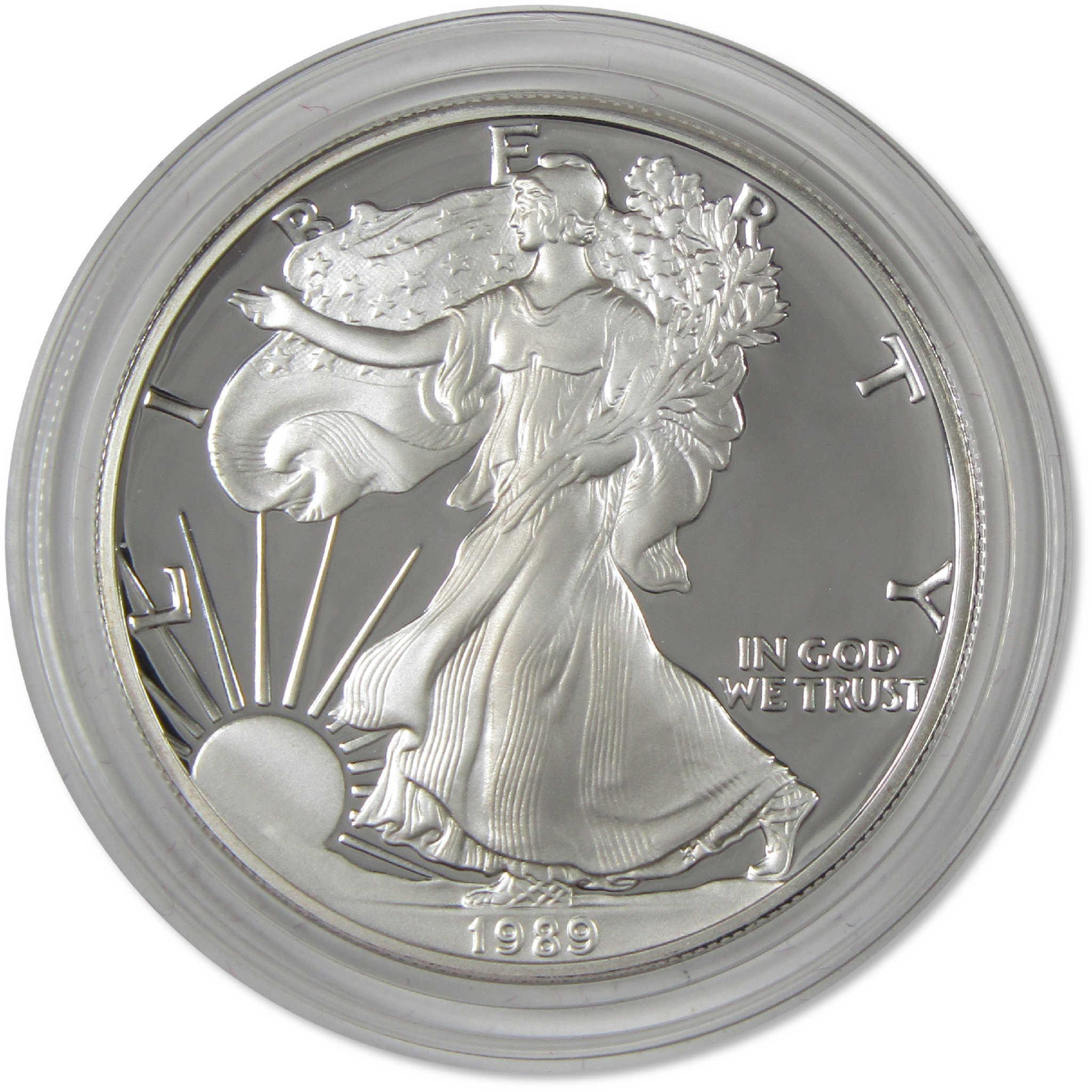 1989 S American Silver Eagle Bullion Proof $1 Coin Collectible OGP COA