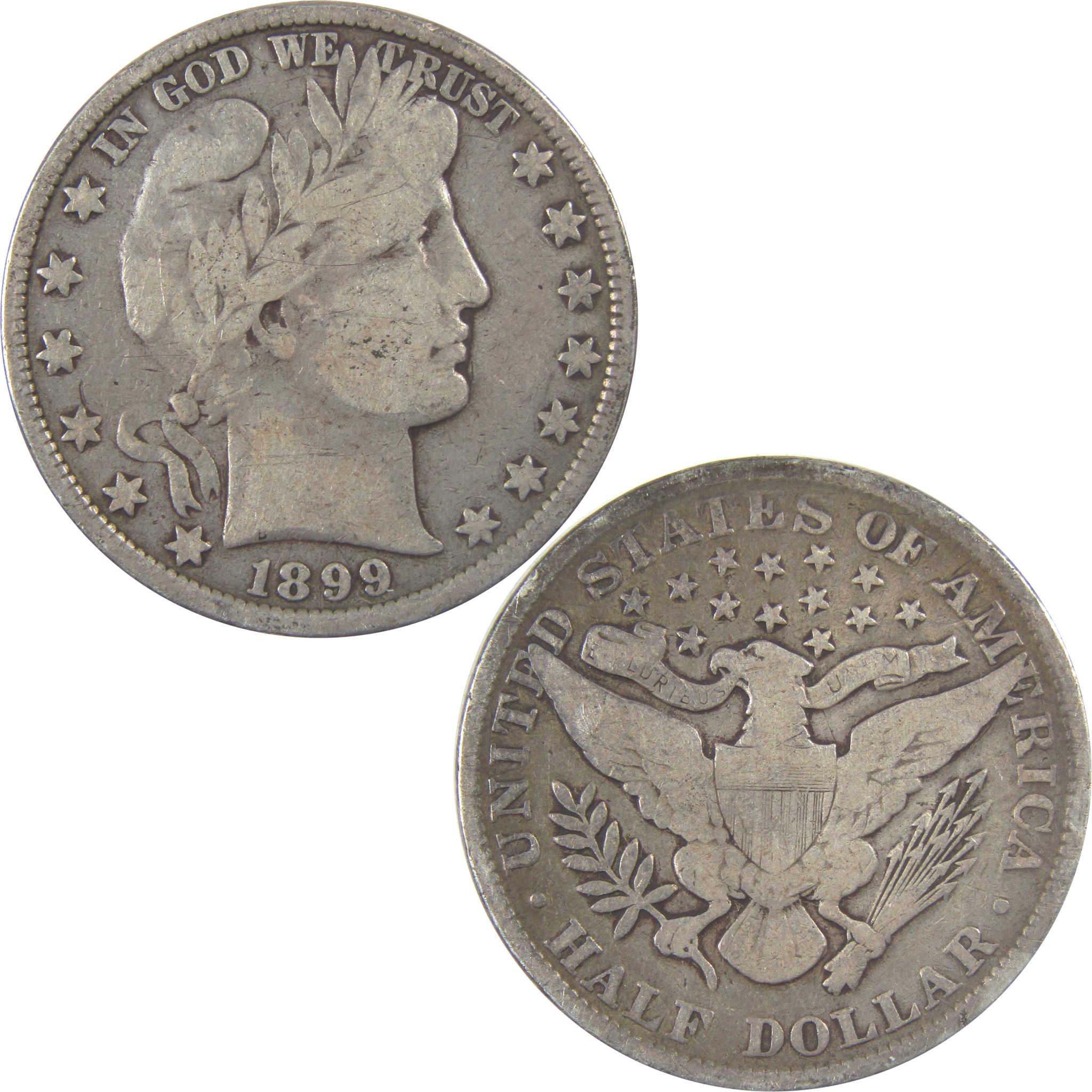 1899 Barber Silver Half Dollar VG Very Good 50c Coin SKU:I24666