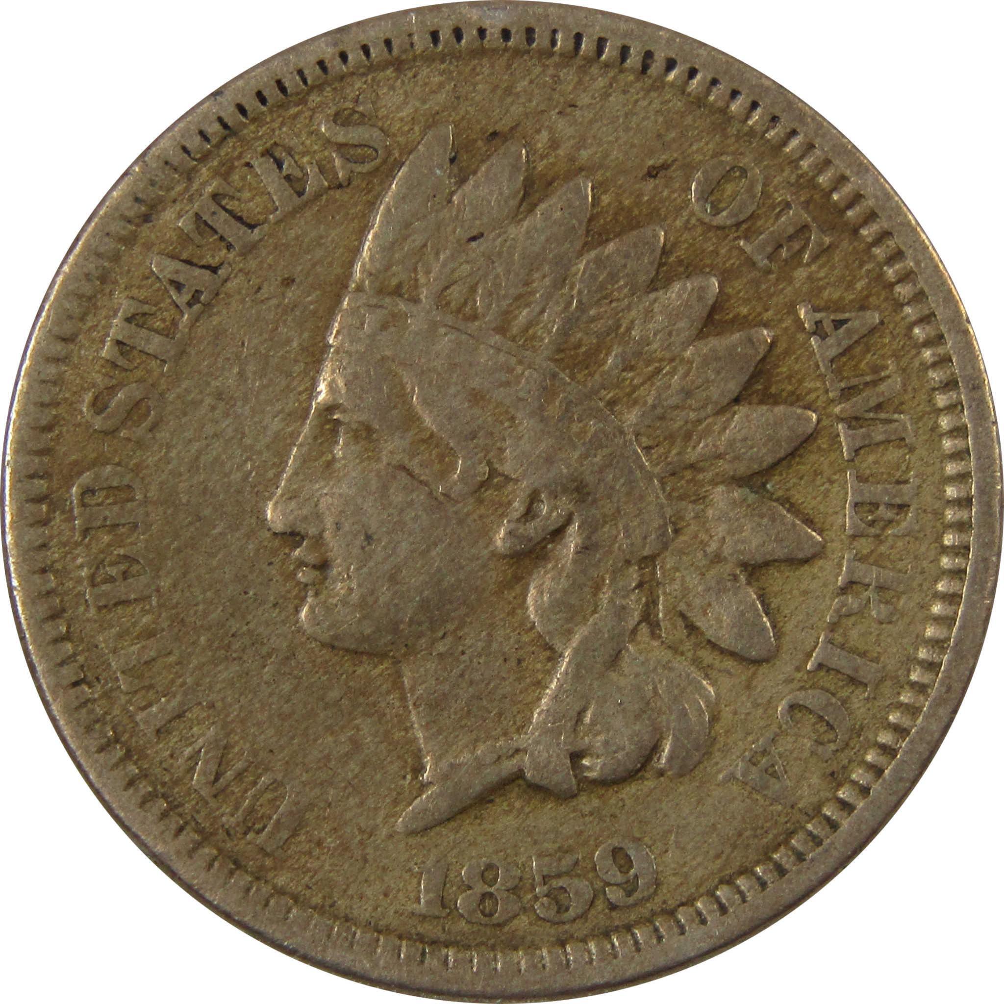 1859 Indian Head Cent VF Very Fine Penny 1c Coin SKU:CP1307