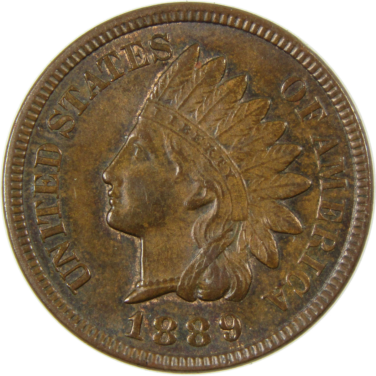 1889 Indian Head Cent CH AU Choice About Uncirculated Penny 1c Coin