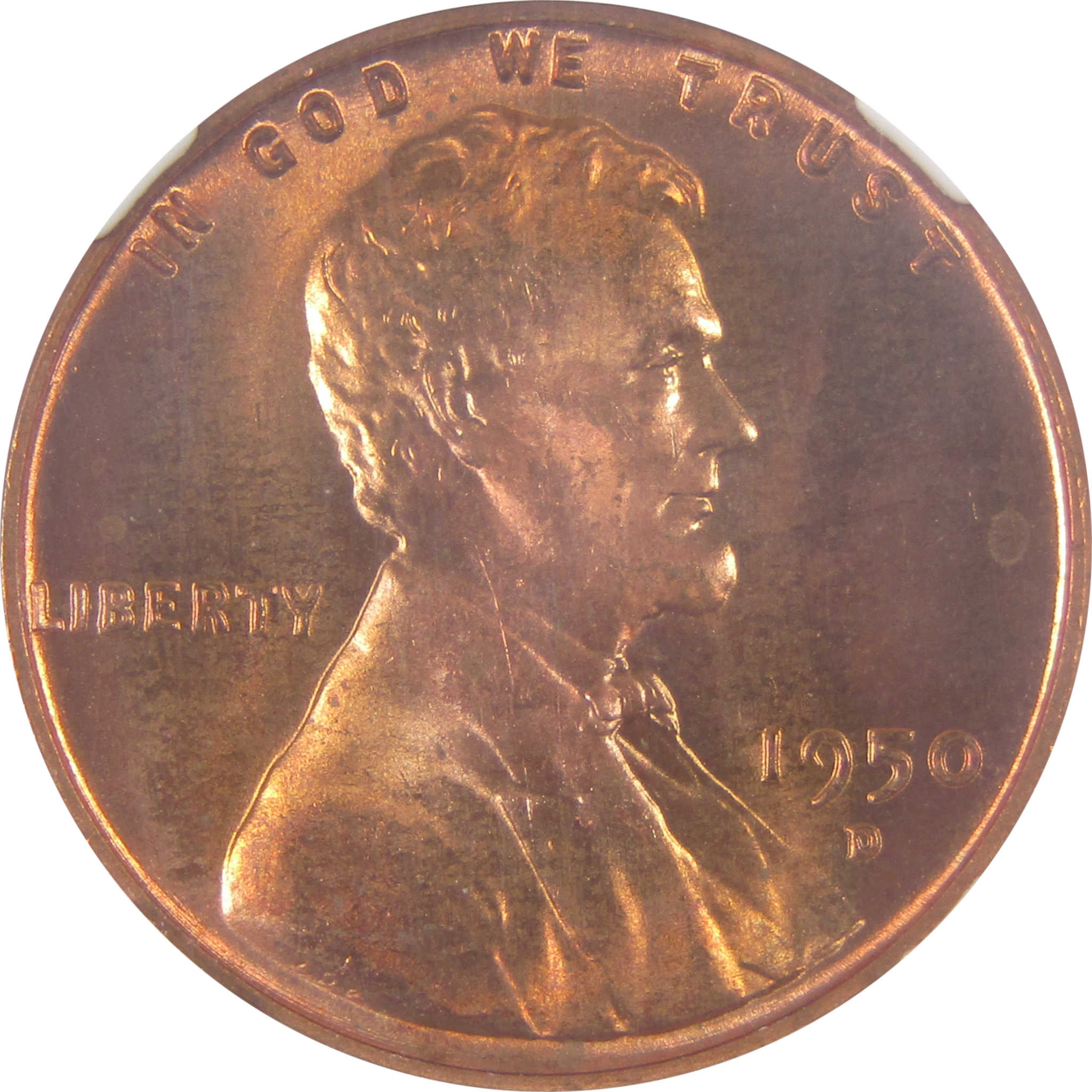 1950 D Lincoln Wheat Cent MS 66 RD NGC Penny Uncirculated SKU:CPC9941