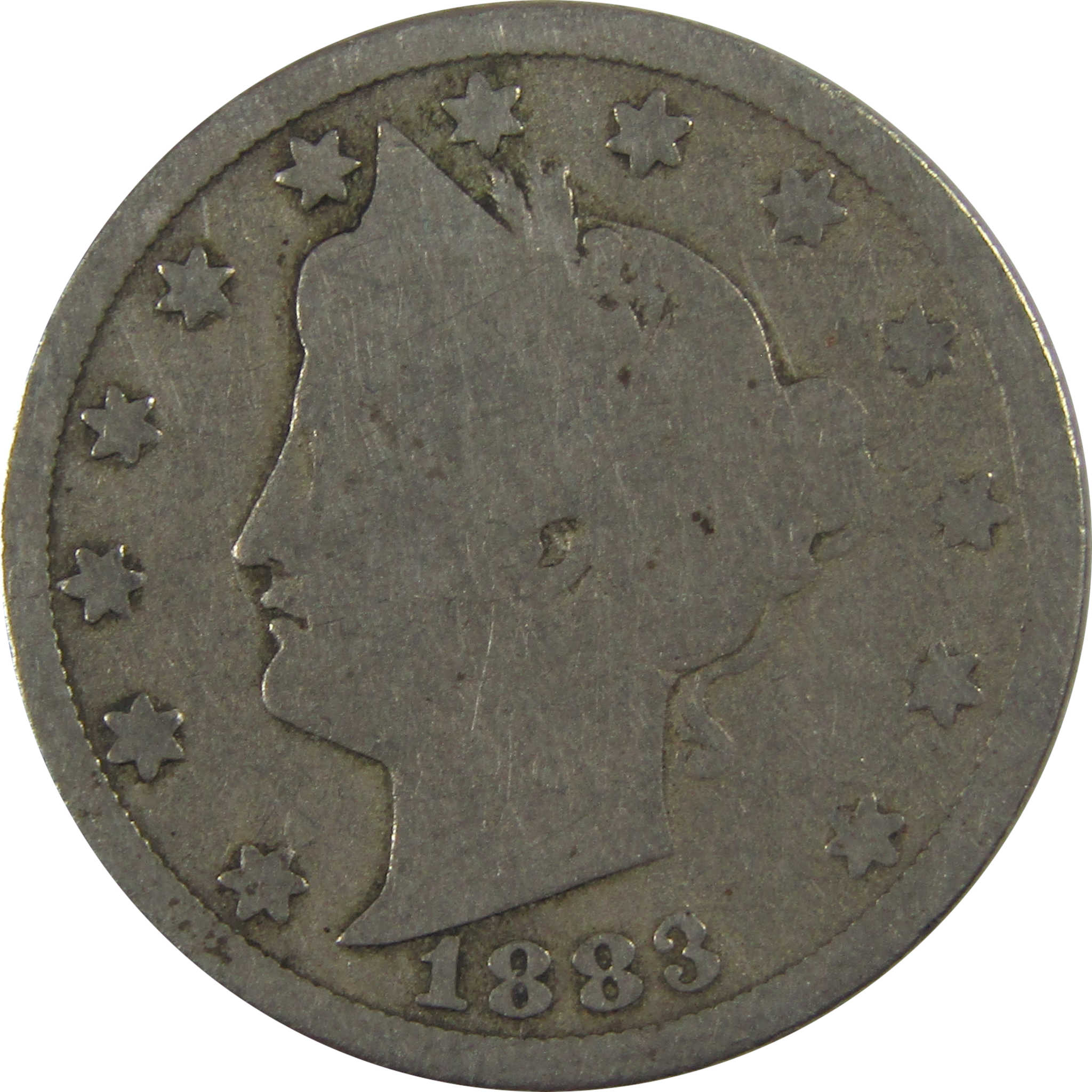 1883 No Cents Liberty Head V Nickel G Good 5c Coin SKU:I20971