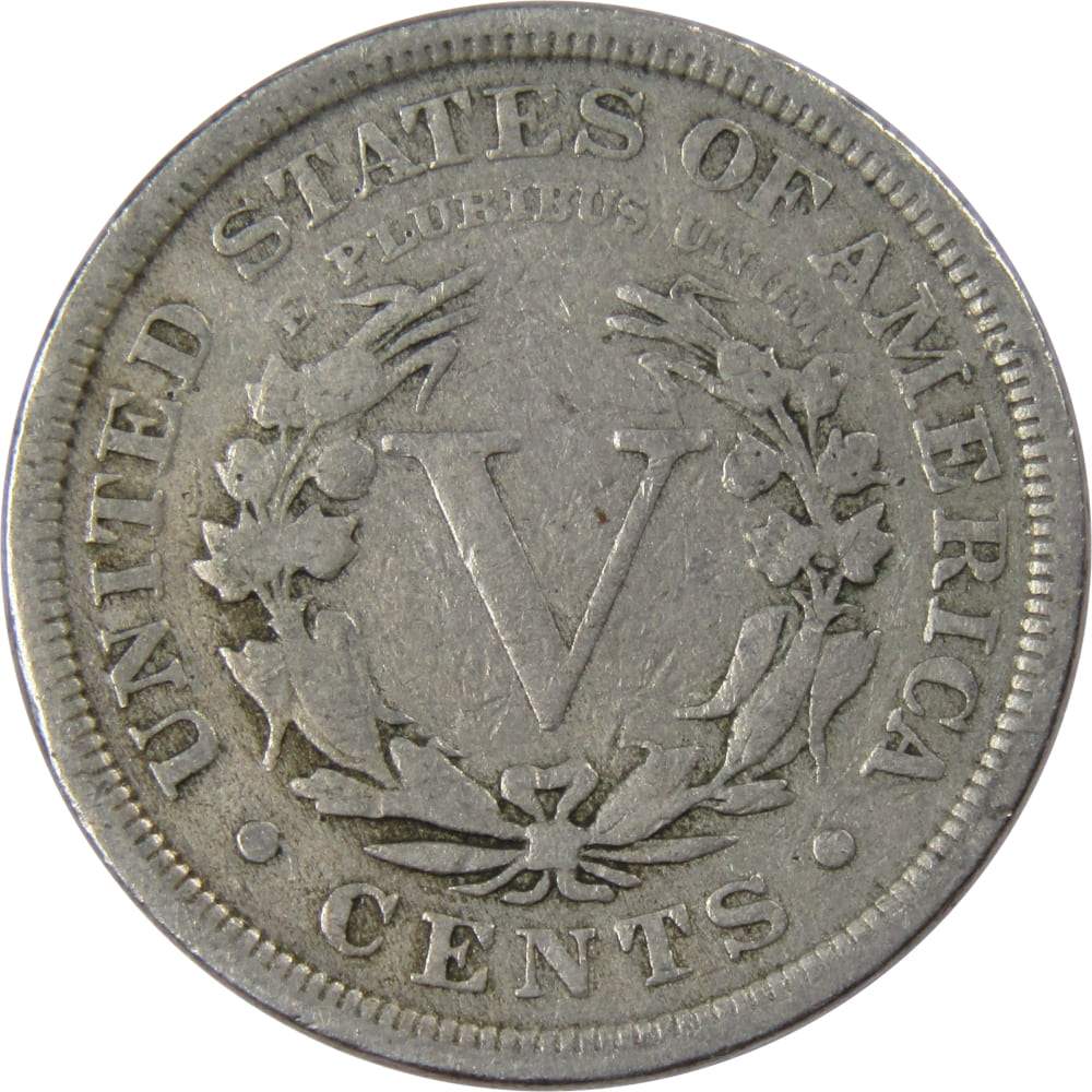 1912 Liberty Head V Nickel F Fine 5c Coin Collectible