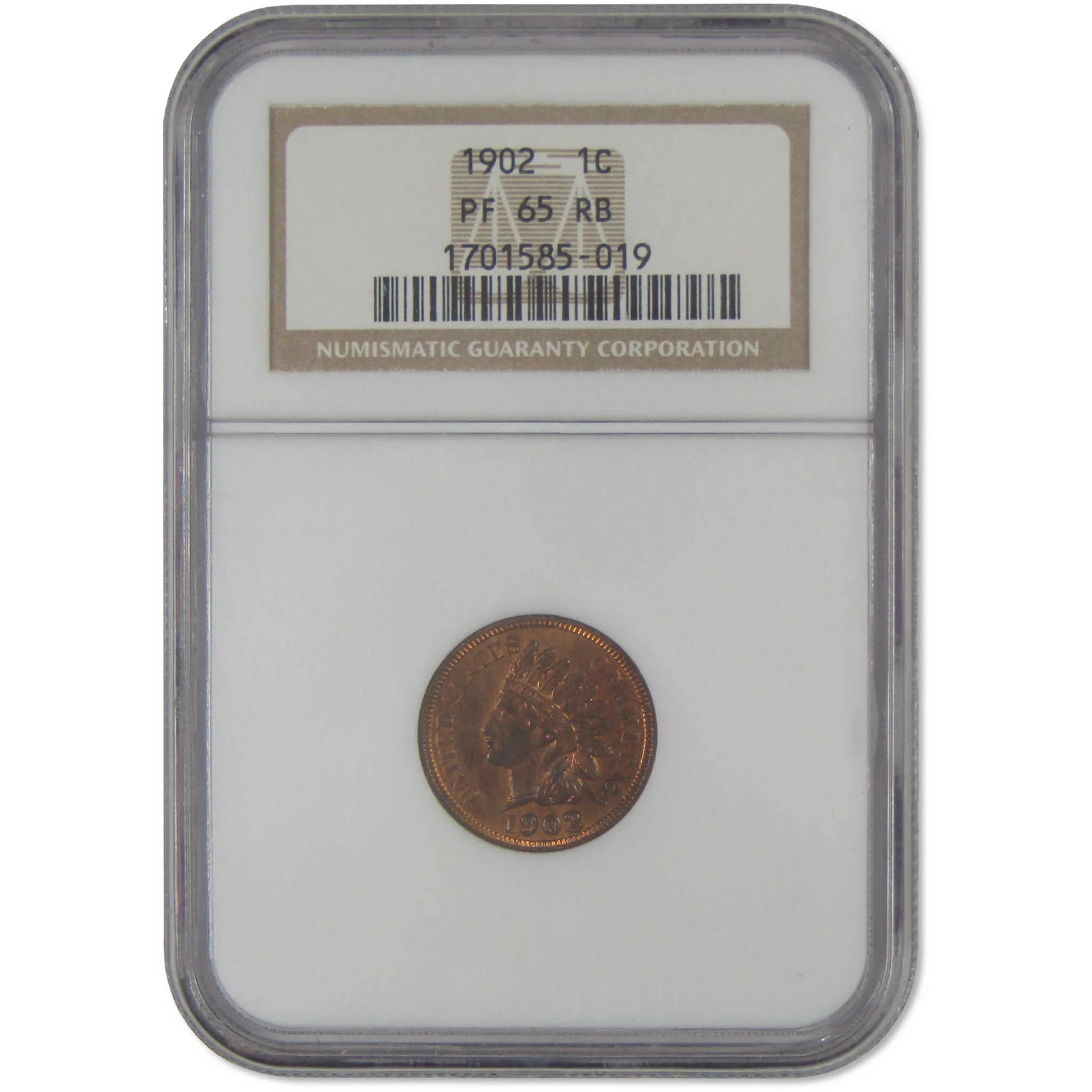 1902 Indian Head Cent PF 65 RB NGC Penny Proof 1c Coin