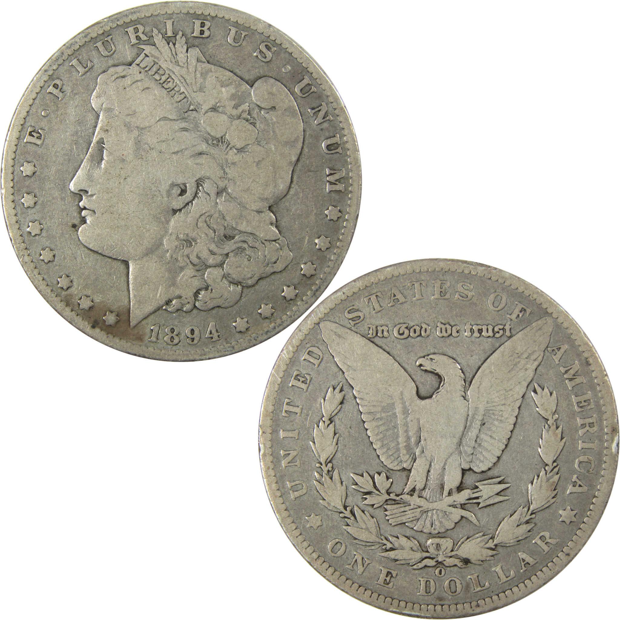 1894 O Morgan Silver Dollar VG Very Good $1 Coin SKU:I25365 - Morgan coin - Morgan silver dollar - Morgan silver dollar for sale - Profile Coins & Collectibles
