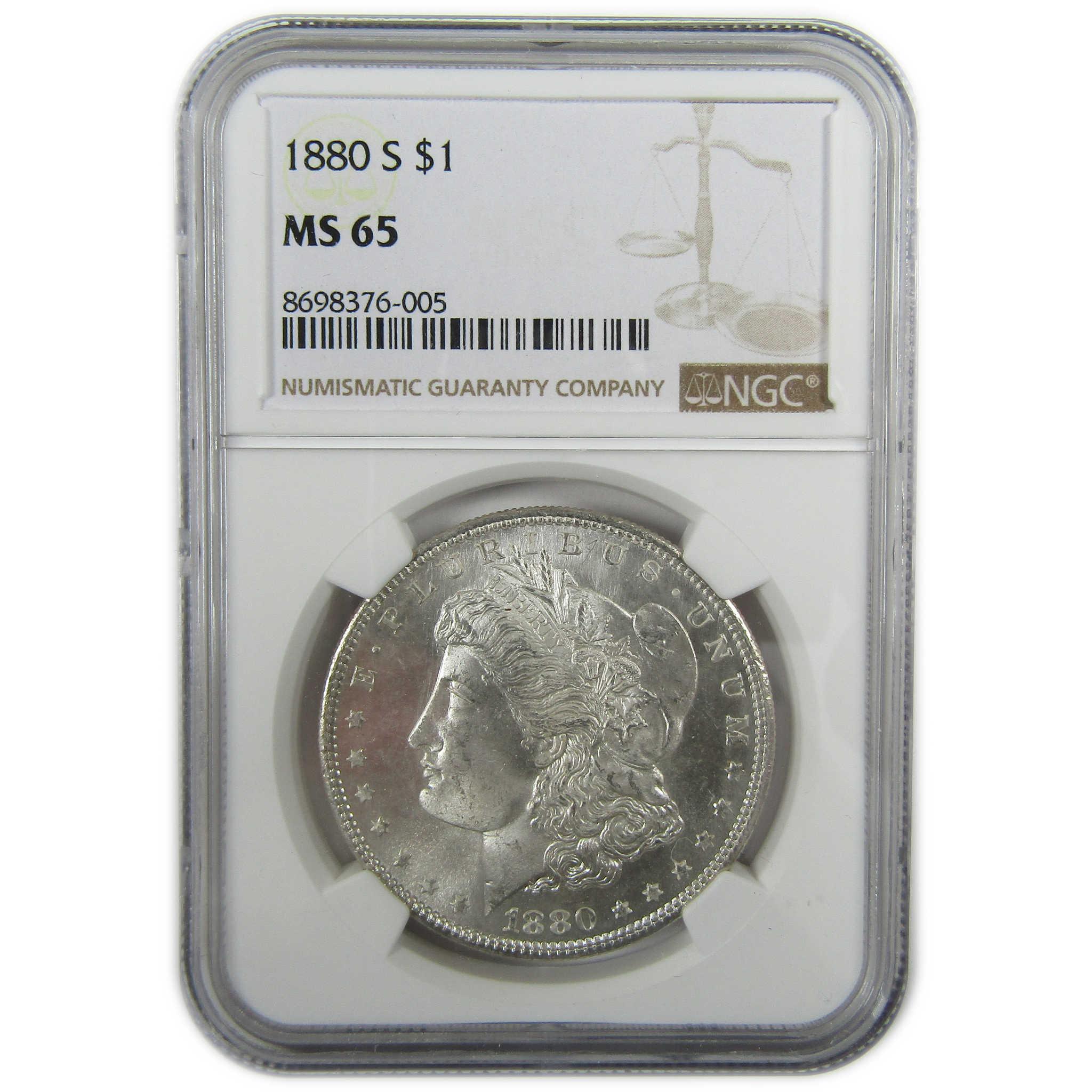 1880 S Morgan Silver Dollar MS 65 NGC Uncirculated $1 Coin SKU:I27920 - Morgan coin - Morgan silver dollar - Morgan silver dollar for sale - Profile Coins & Collectibles