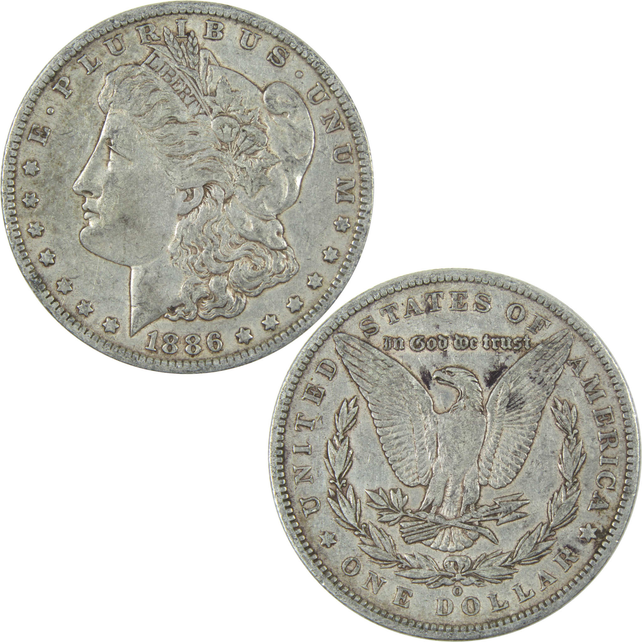 1886 O Morgan Dollar XF EF Extremely Fine Silver $1 Coin SKU:I14650 - Morgan coin - Morgan silver dollar - Morgan silver dollar for sale - Profile Coins & Collectibles