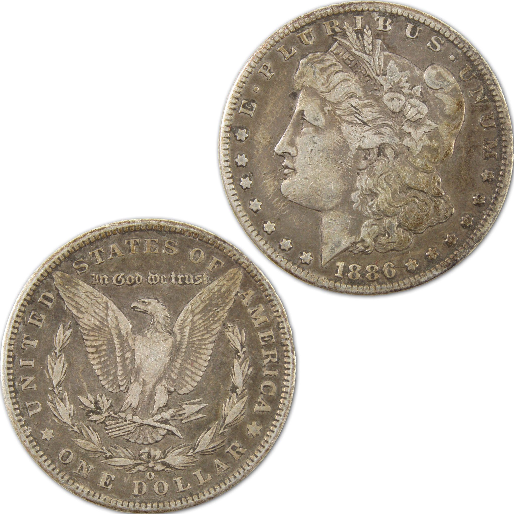 1886 O Morgan Dollar VF Very Fine Silver $1 Coin SKU:I10348 - Morgan coin - Morgan silver dollar - Morgan silver dollar for sale - Profile Coins & Collectibles