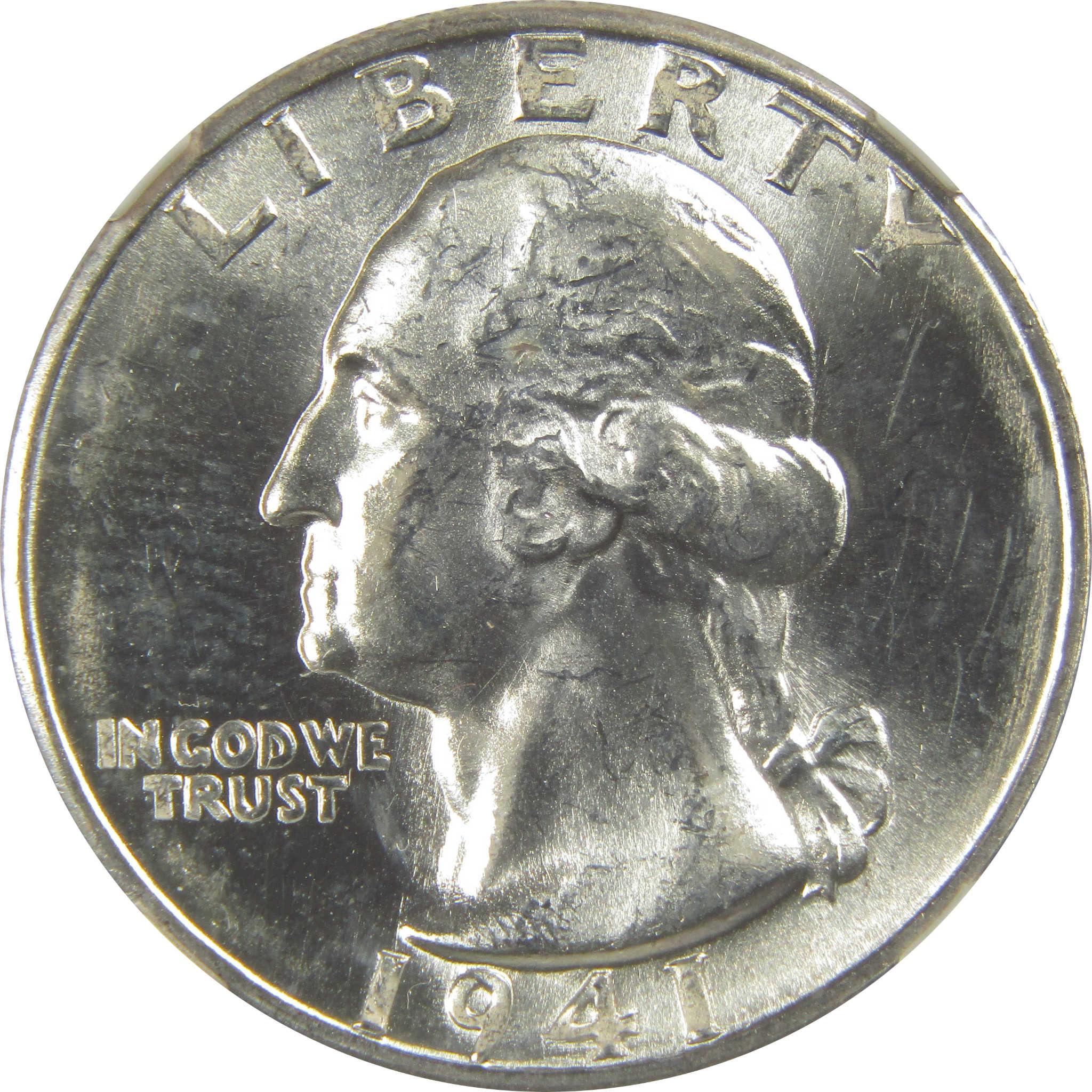 1941 D Washington Quarter MS 64 NGC Silver Bag Fragment SKU:I20598
