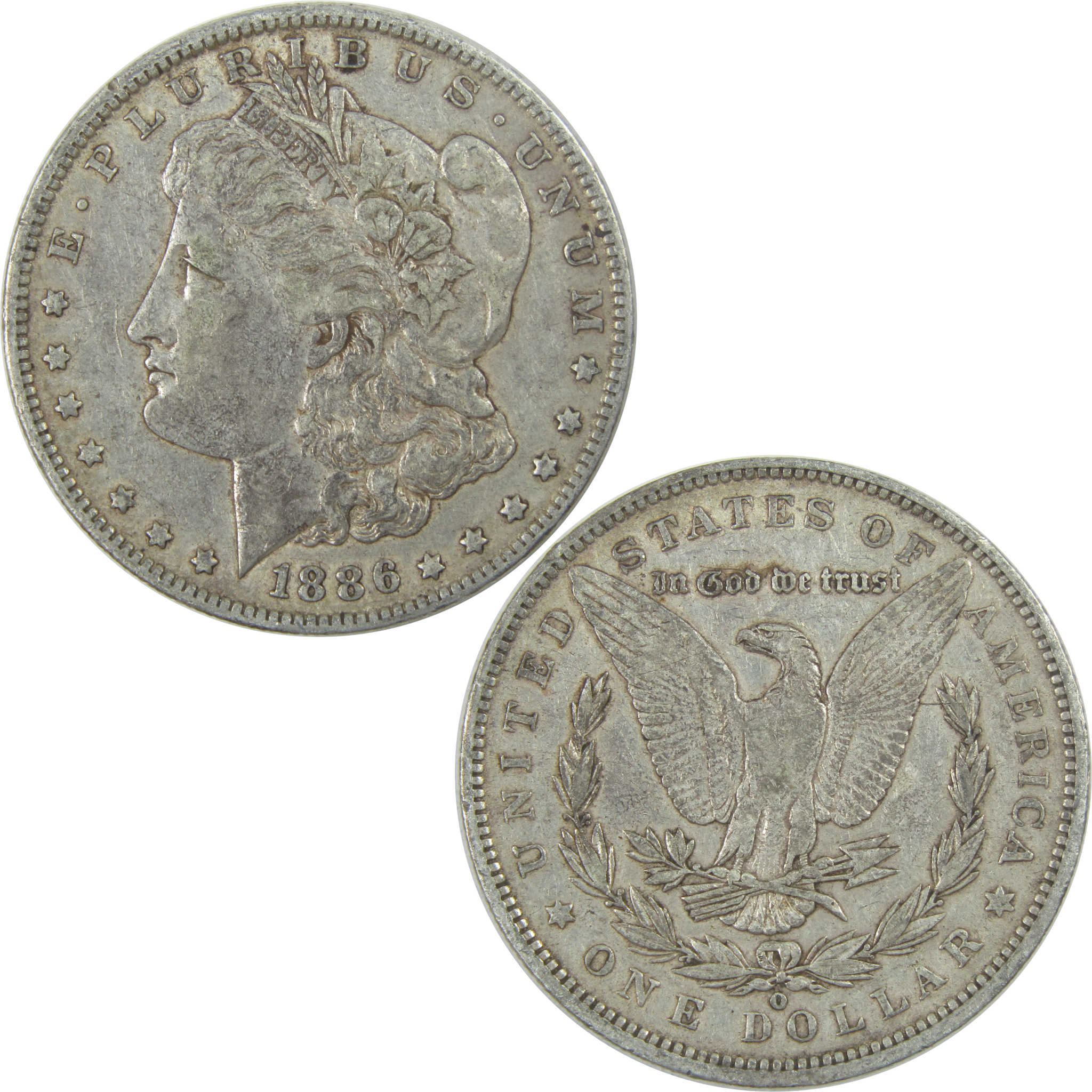 1886 O Morgan Dollar XF EF Extremely Fine Silver $1 Coin SKU:I16557 - Morgan coin - Morgan silver dollar - Morgan silver dollar for sale - Profile Coins & Collectibles