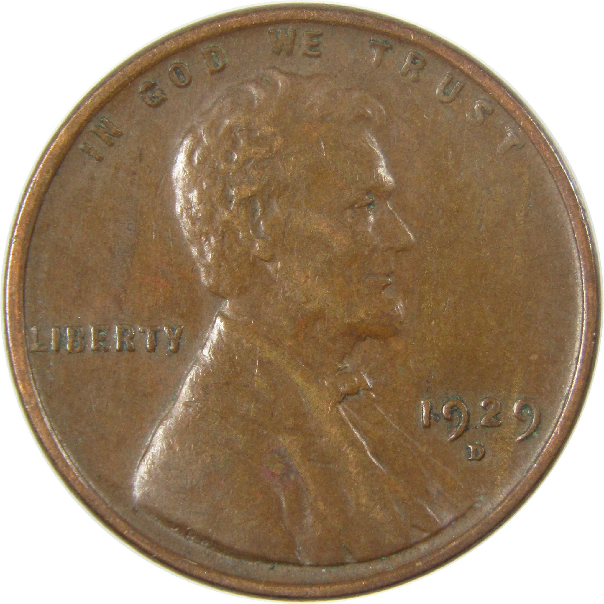1929 D Lincoln Wheat Cent VF Very Fine Penny 1c Coin SKU:I27276