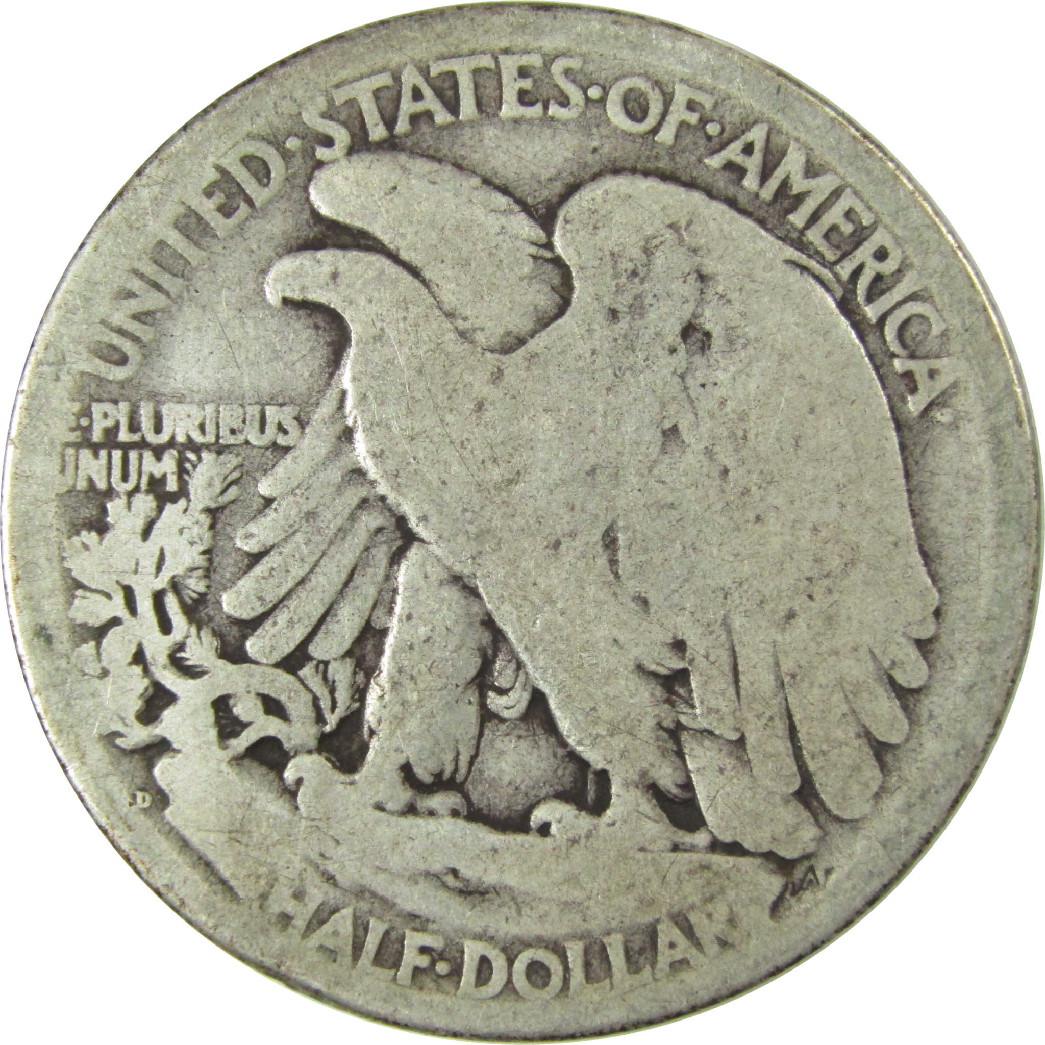 1917 D Reverse Liberty Walking Silver 50c AG About Good SKU:CP498