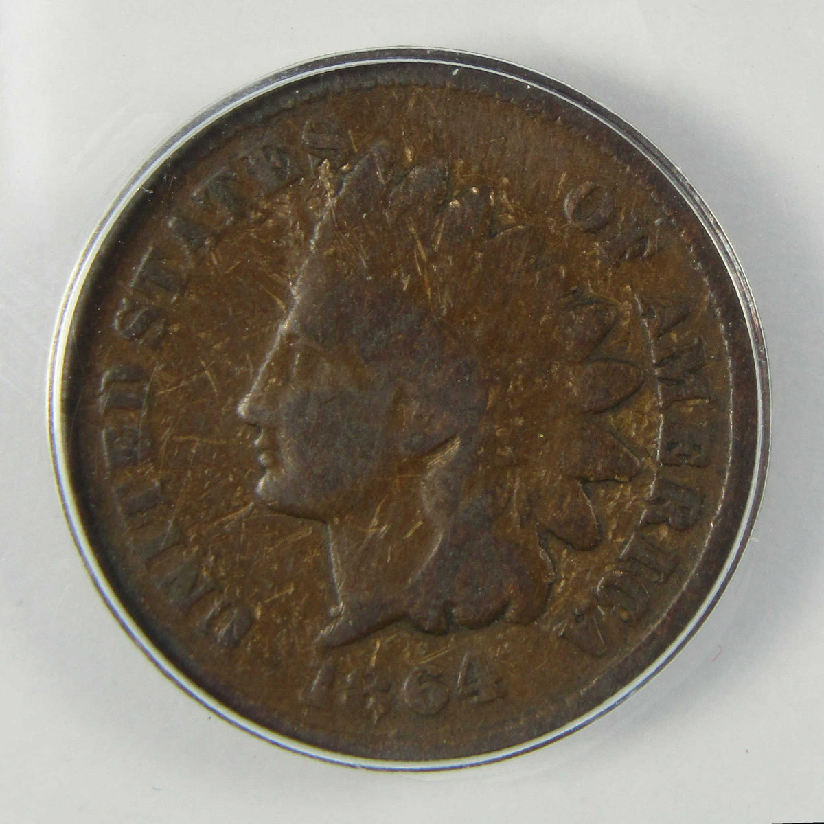 1864 L Indian Head Bronze Cent G 6 Details ANACS Penny SKU:I27960