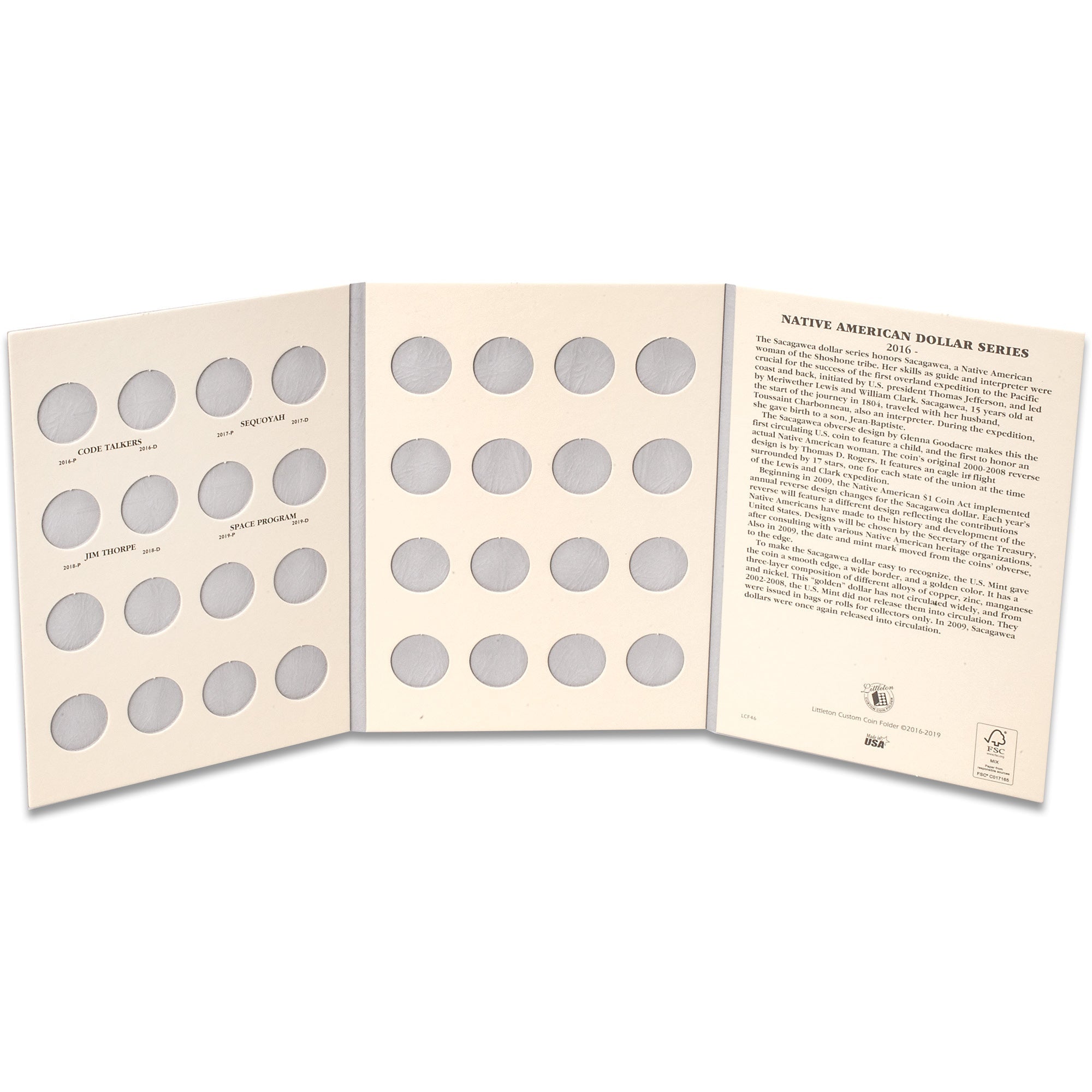 2016-Date Native American Dollar Folder Littleton Coin Company