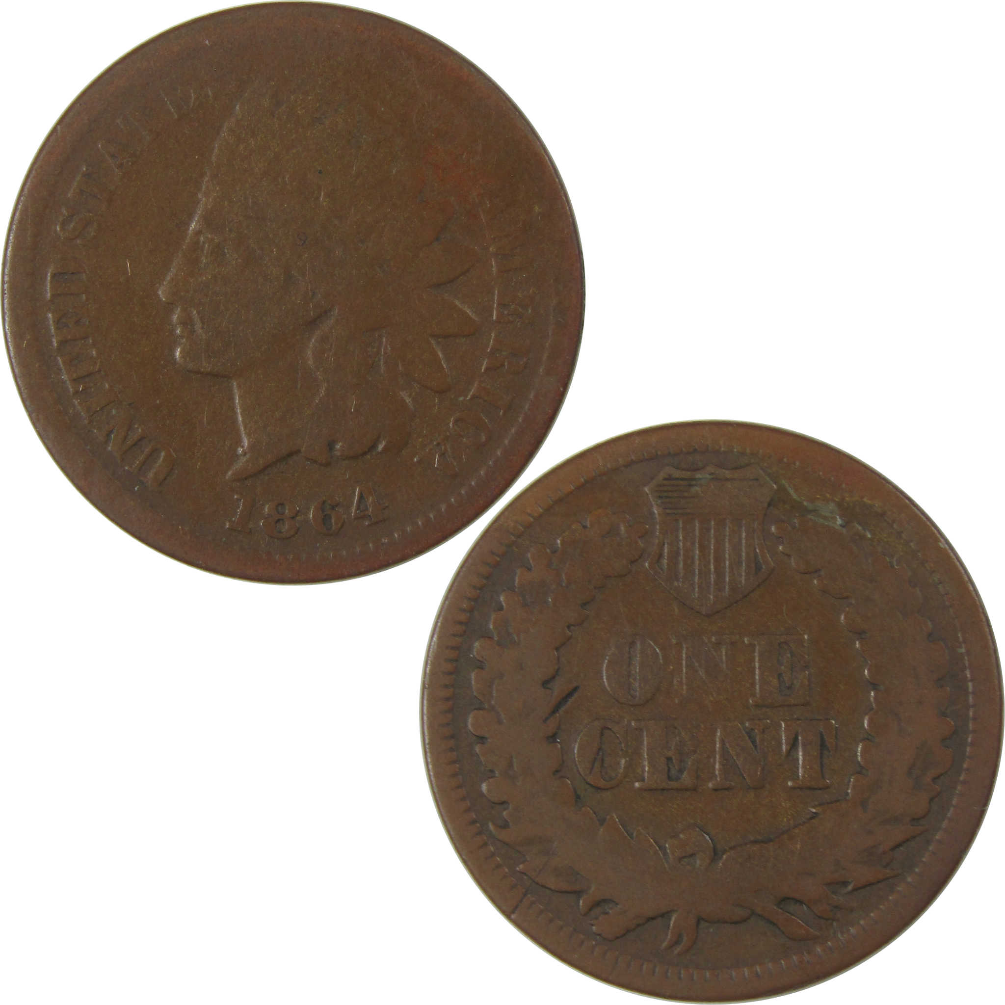 1864 L Indian Head Cent AG About Good Bronze Penny 1c Coin SKU:I23258