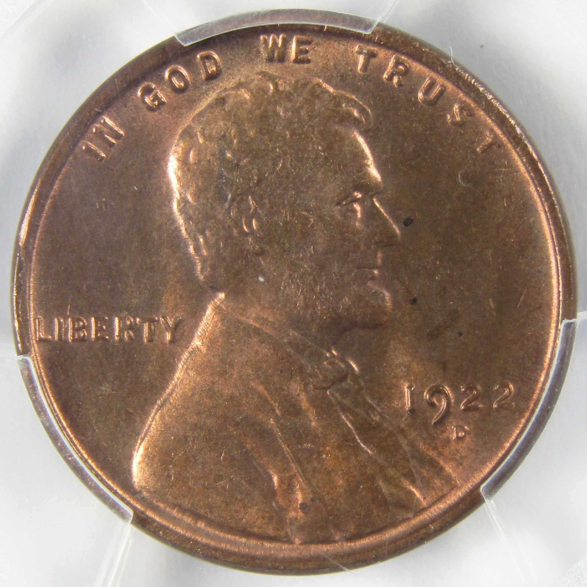 1922 D Lincoln Wheat Cent MS 64 RB PCGS Uncirculated Penny 1c Coin